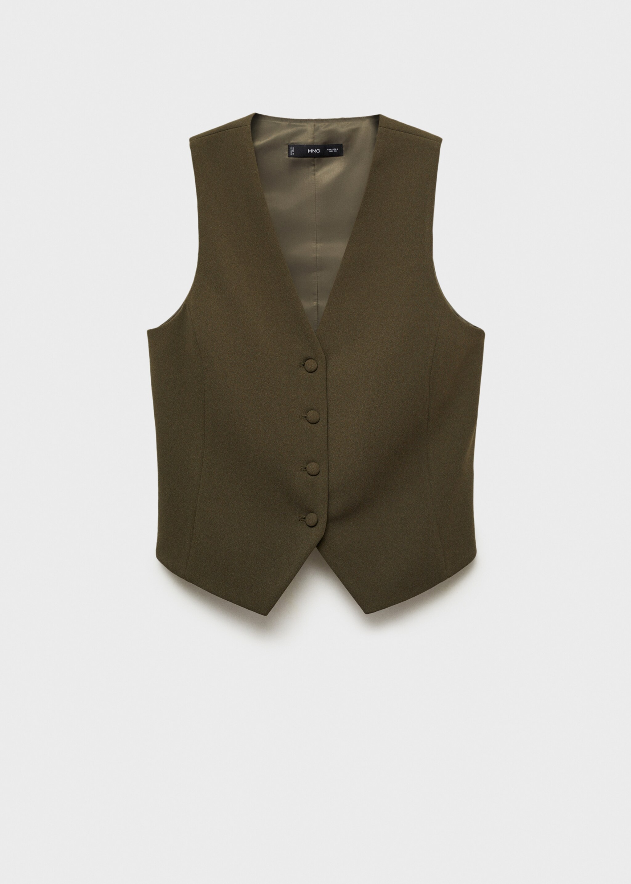 Suit waistcoat with buttons - Article without model, Khaki. Ref: 87063279-00.