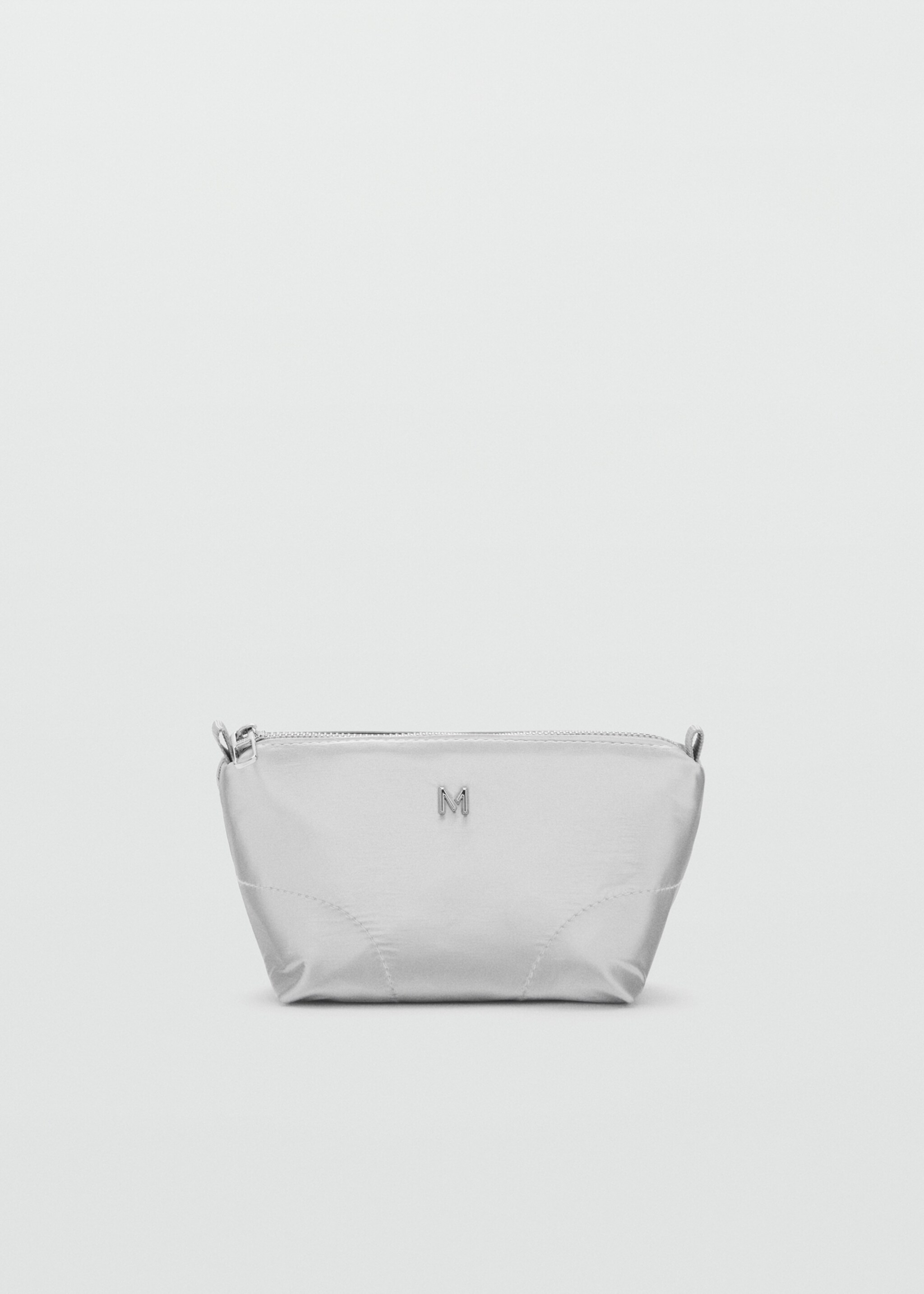 Zipped nylon cosmetics bag - Article without model, Silver. Ref: 87063285-00.