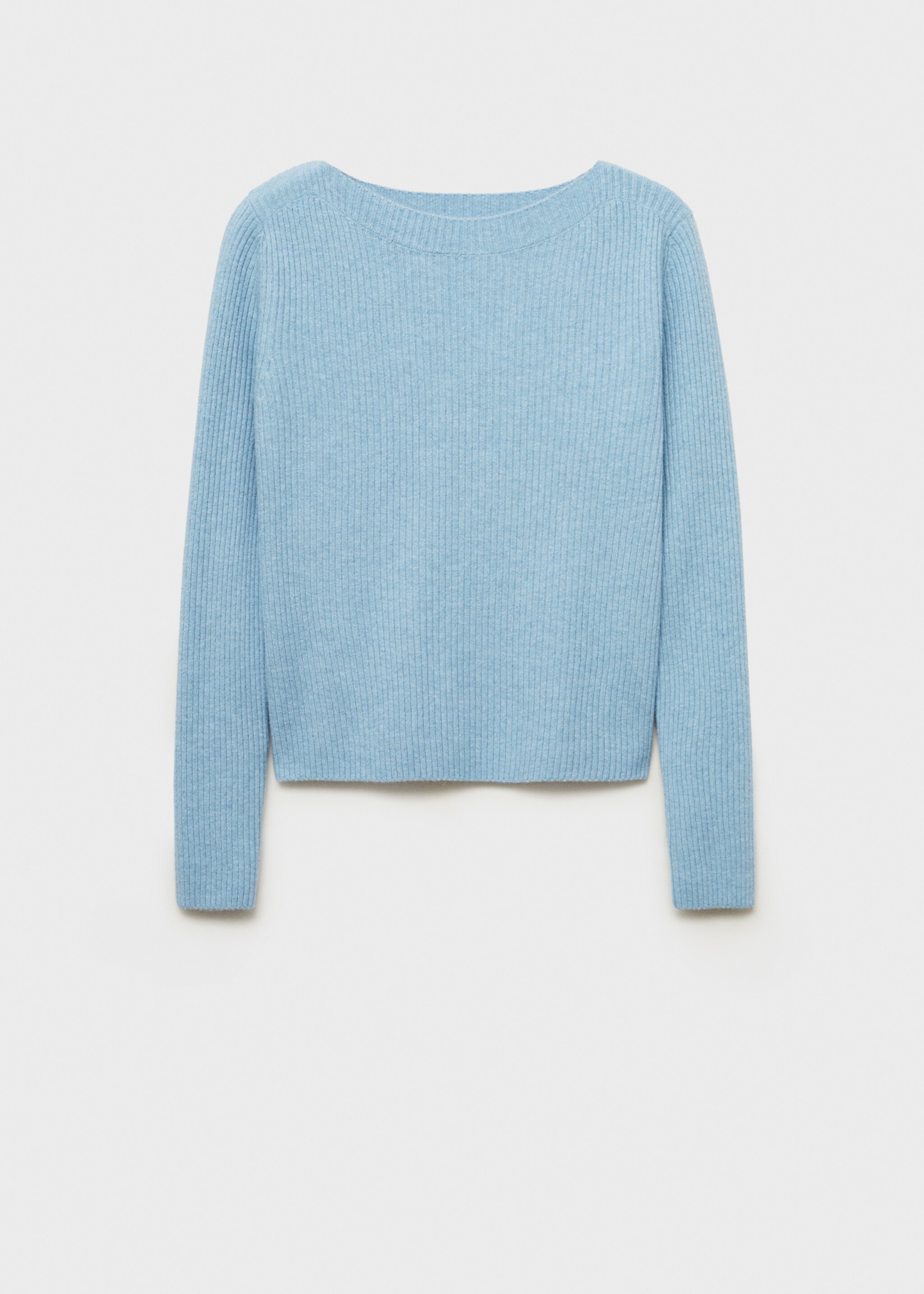 Pull-over côtelé col bateau - Article sans modèle, Bleu ciel. Ref: 87063286-00.