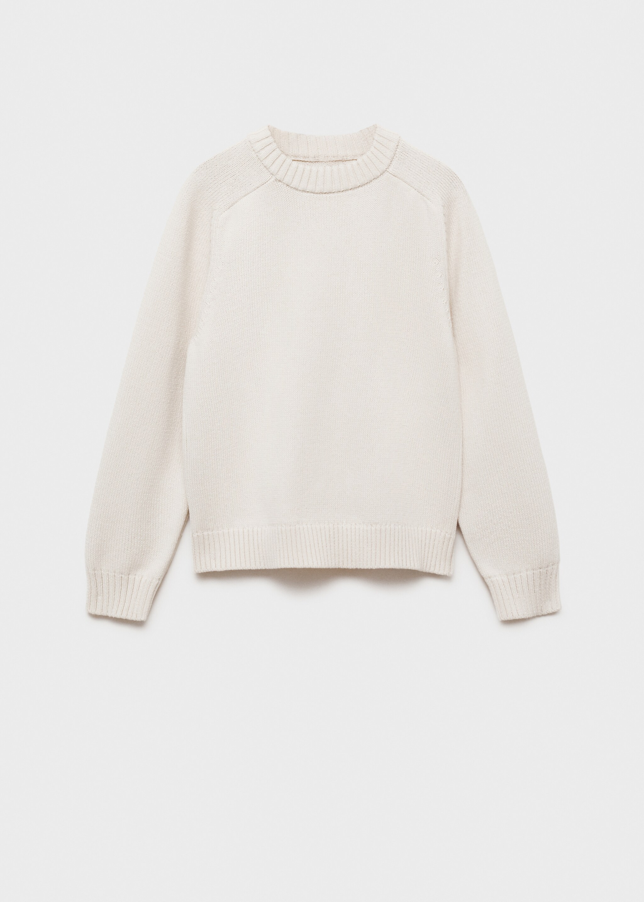 Knitted cotton sweater - Article without model, Ivory White. Ref: 87063287-00.