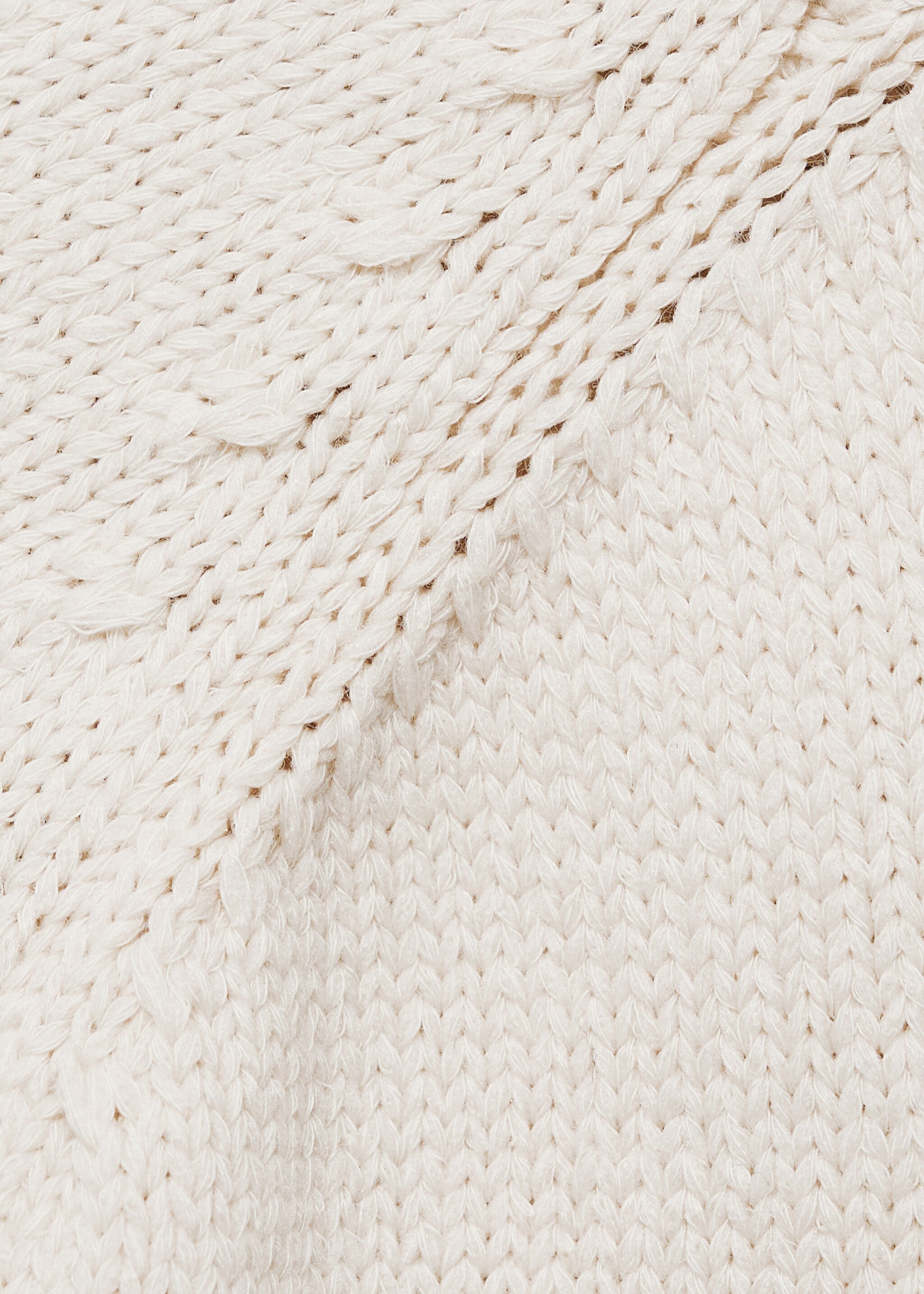 Knitted cotton sweater - Details of the article 0, Ivory White. Ref: 87063287-00.