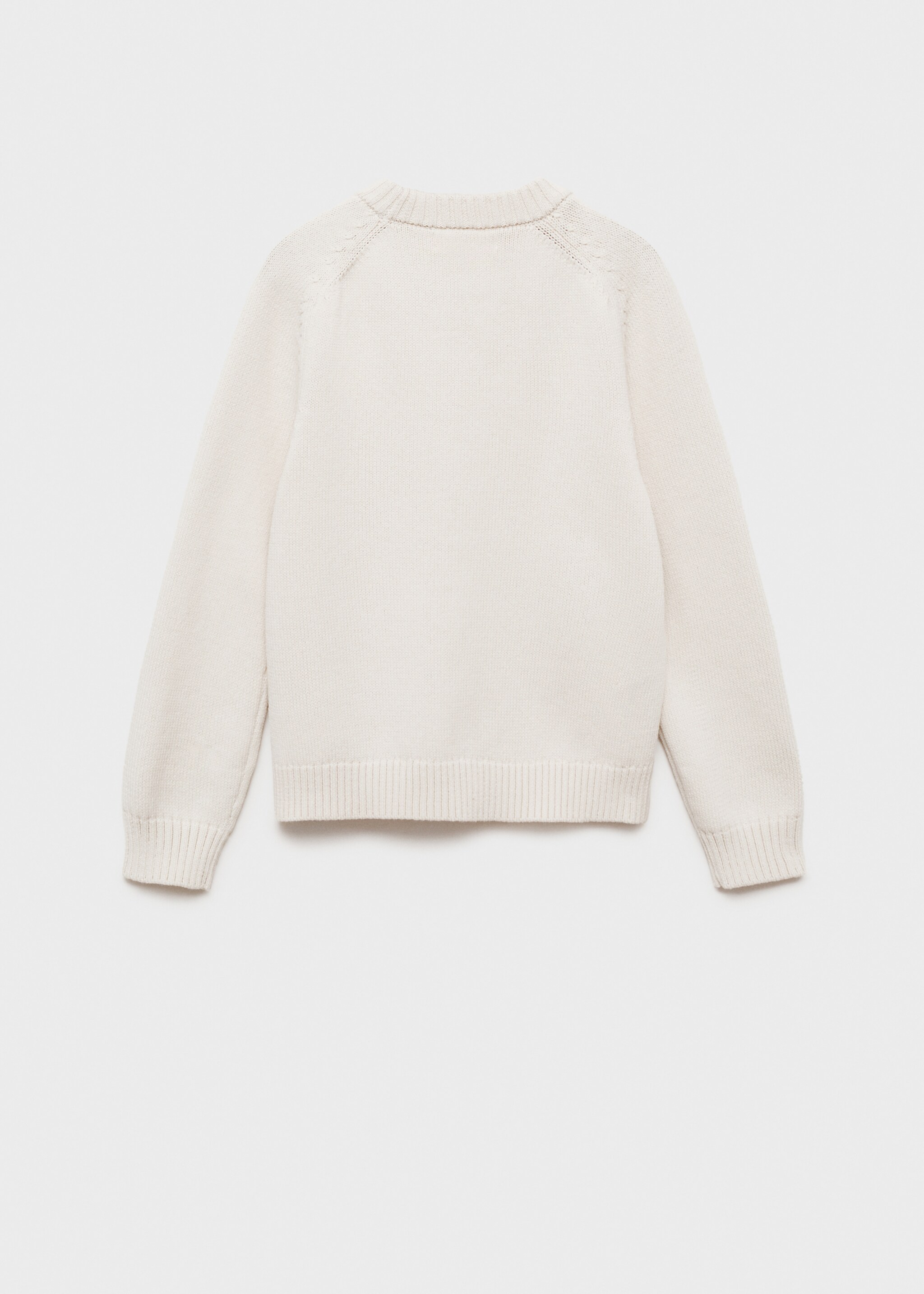 Knitted cotton sweater - Reverse of the article, Ivory White. Ref: 87063287-00.