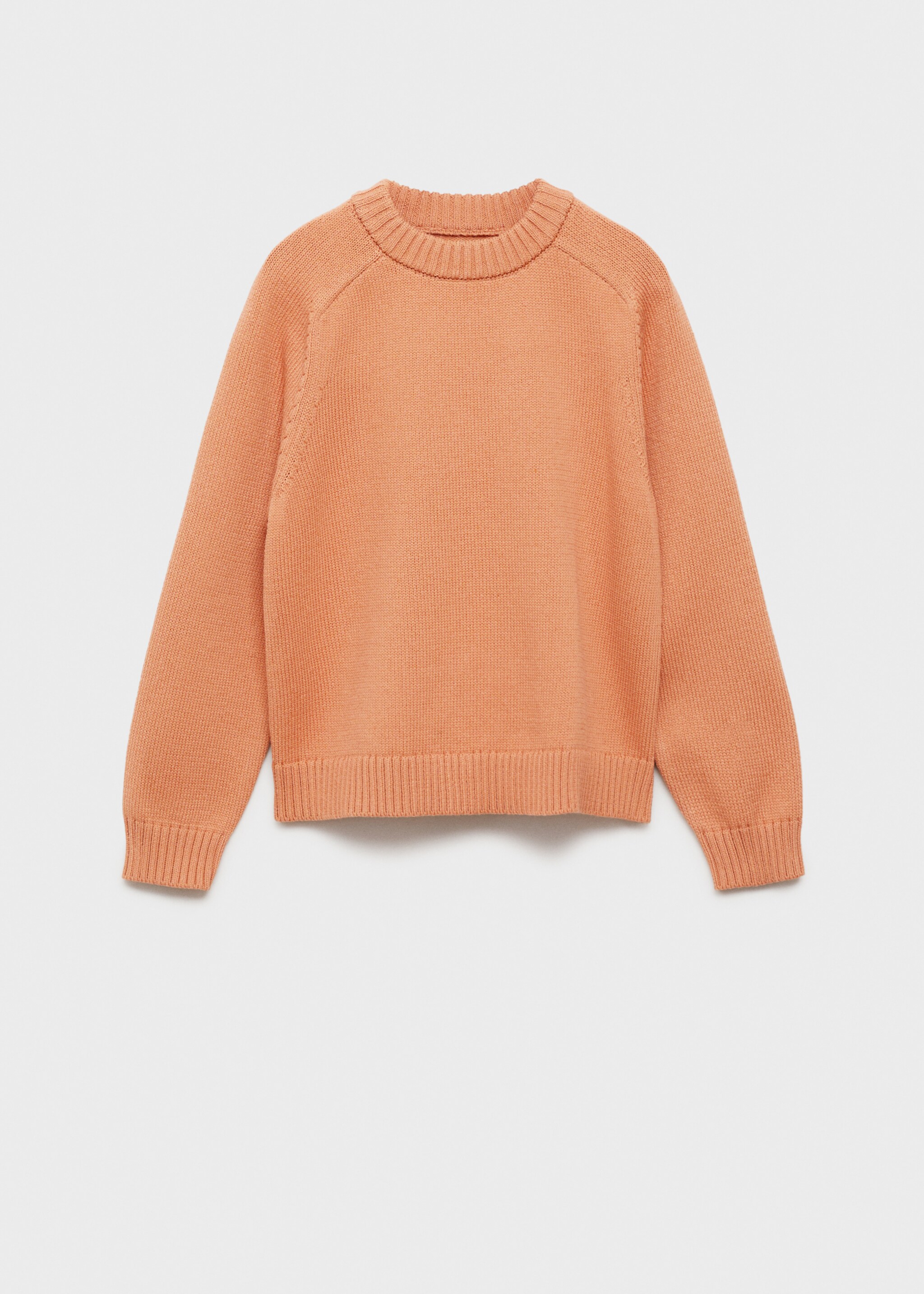 Knitted cotton sweater - Article without model, Pastel Orange. Ref: 87063287-00.