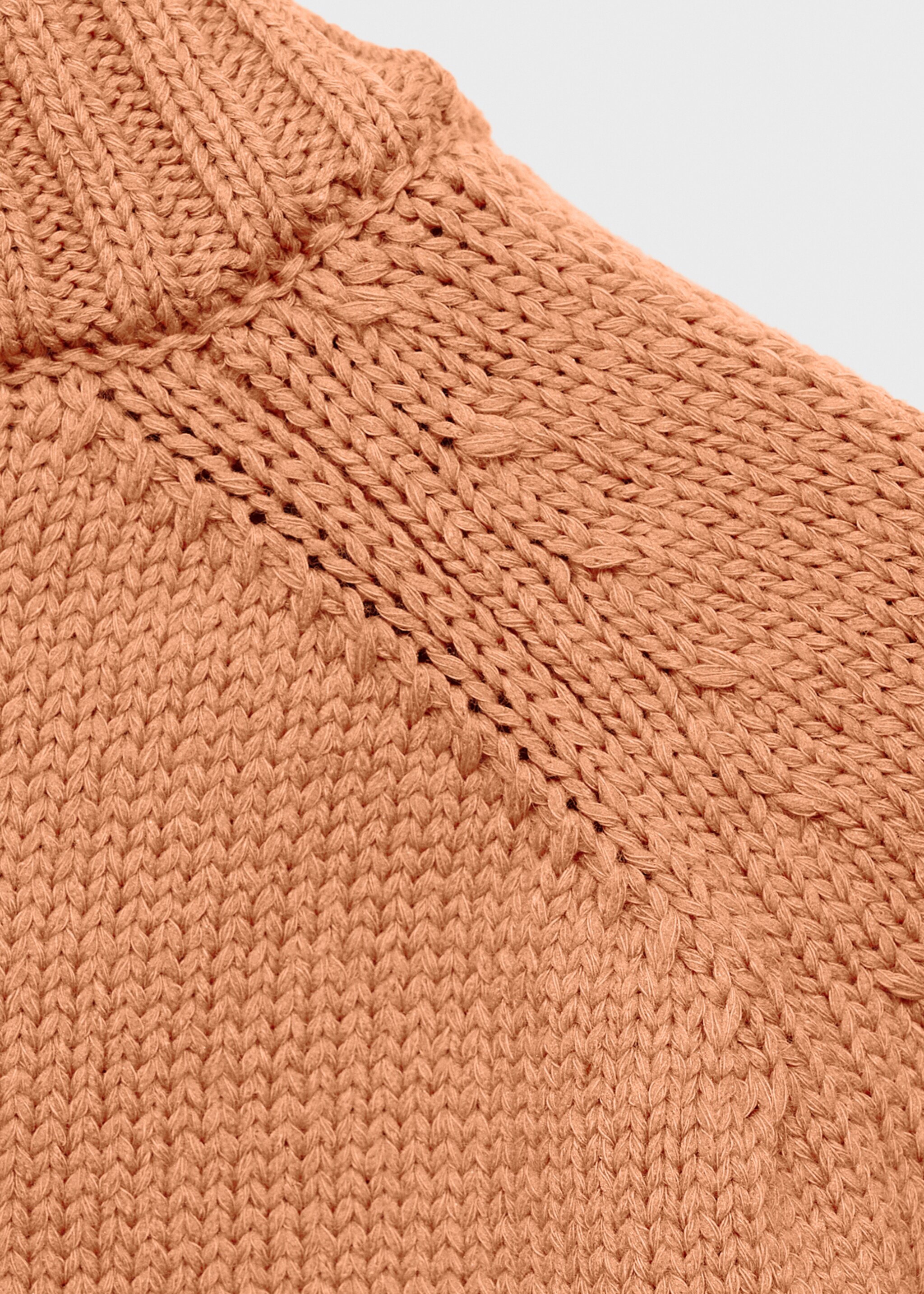 Knitted cotton sweater - Details of the article 0, Pastel Orange. Ref: 87063287-00.
