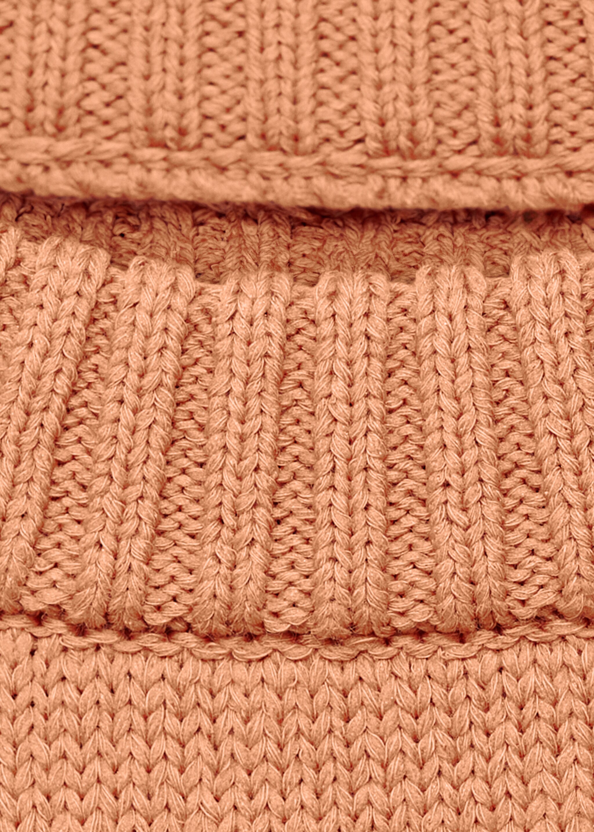 Knitted cotton sweater - Details of the article 8, Pastel Orange. Ref: 87063287-00.