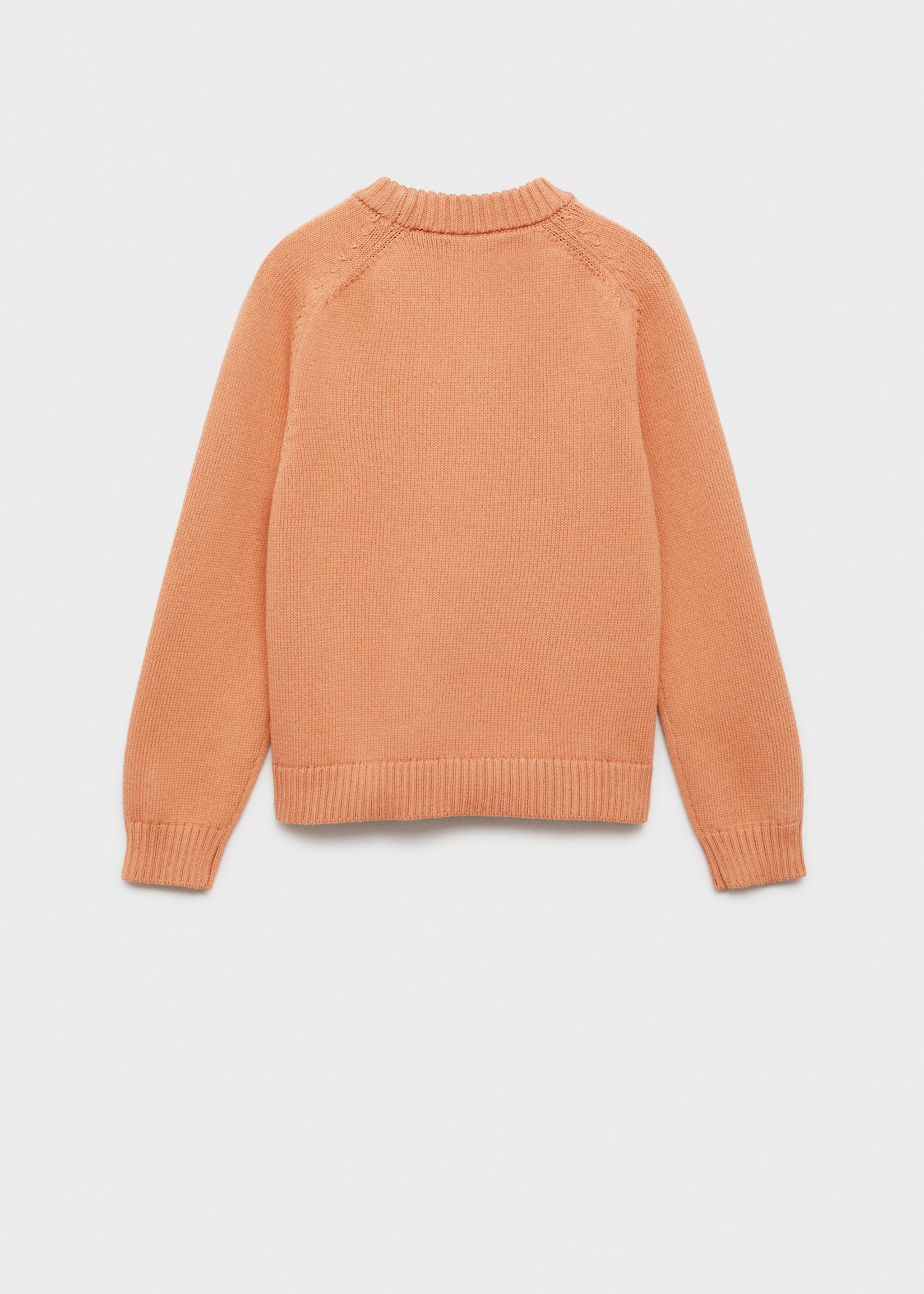 Knitted cotton sweater - Reverse of the article, Pastel Orange. Ref: 87063287-00.