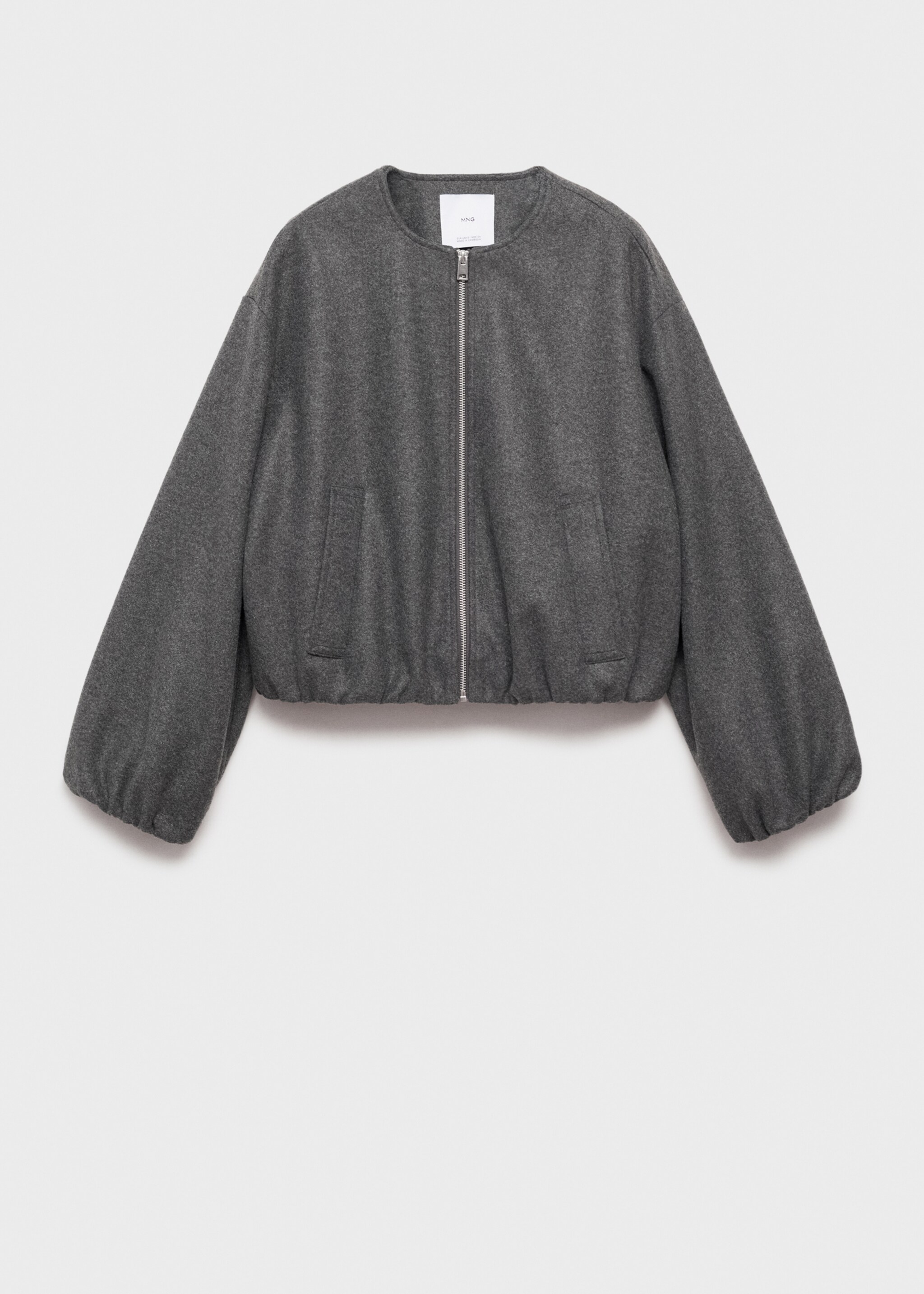 Gathered bomber jacket - Article without model, Grey. Ref: 87063290-00.