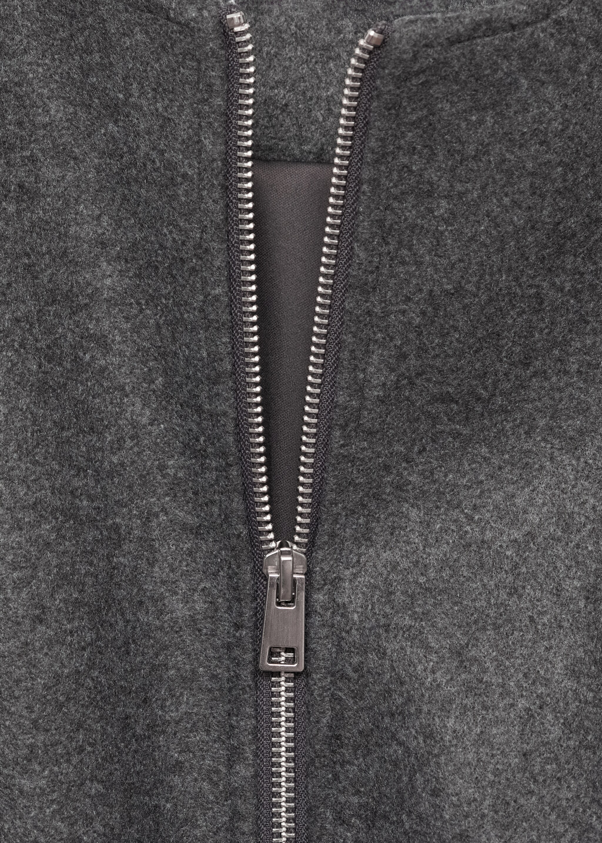 Gathered bomber jacket - Details of the article 8, Grey. Ref: 87063290-00.