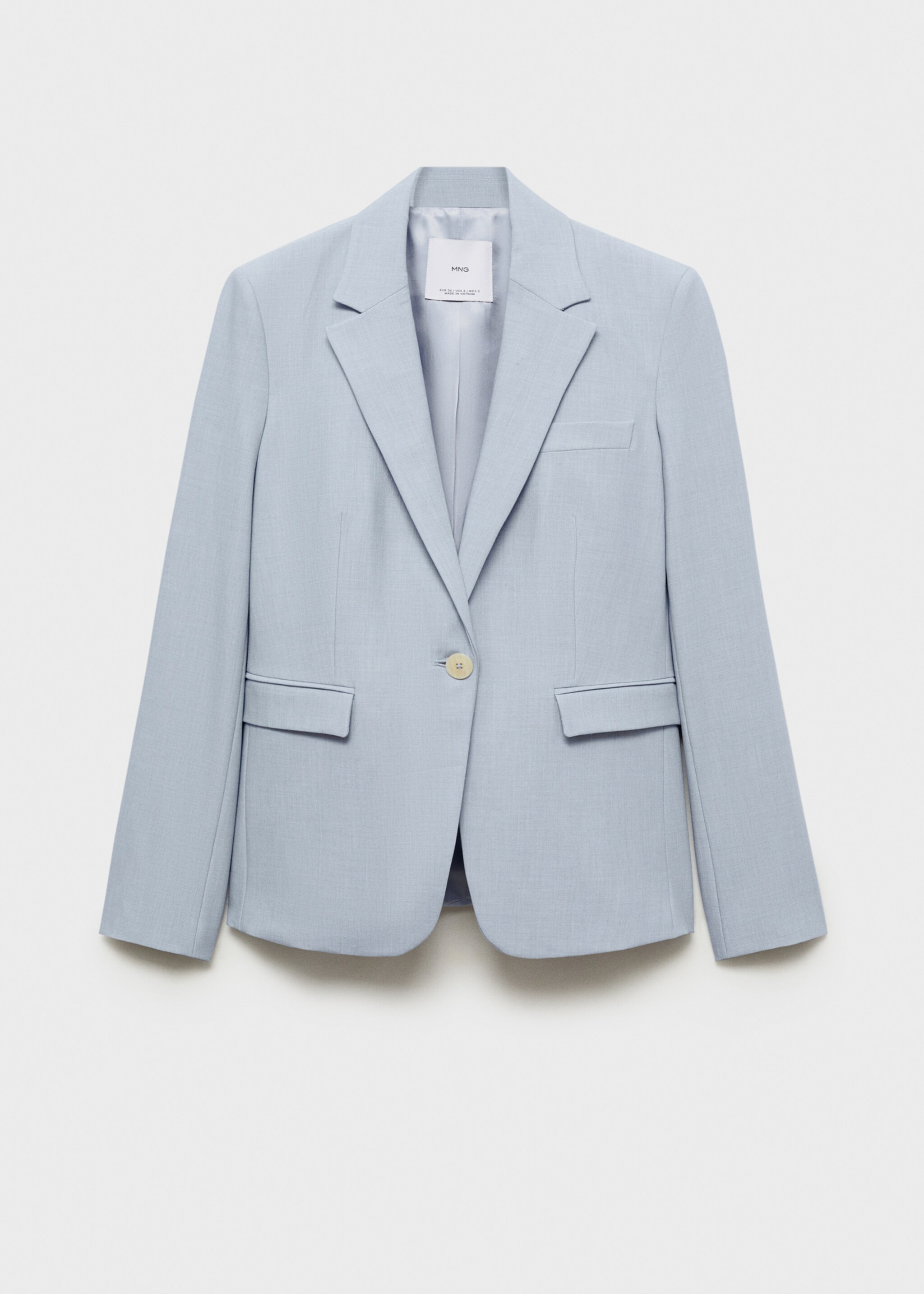 Fitted suit blazer - Article without model, Sky Blue. Ref: 87063292-00.
