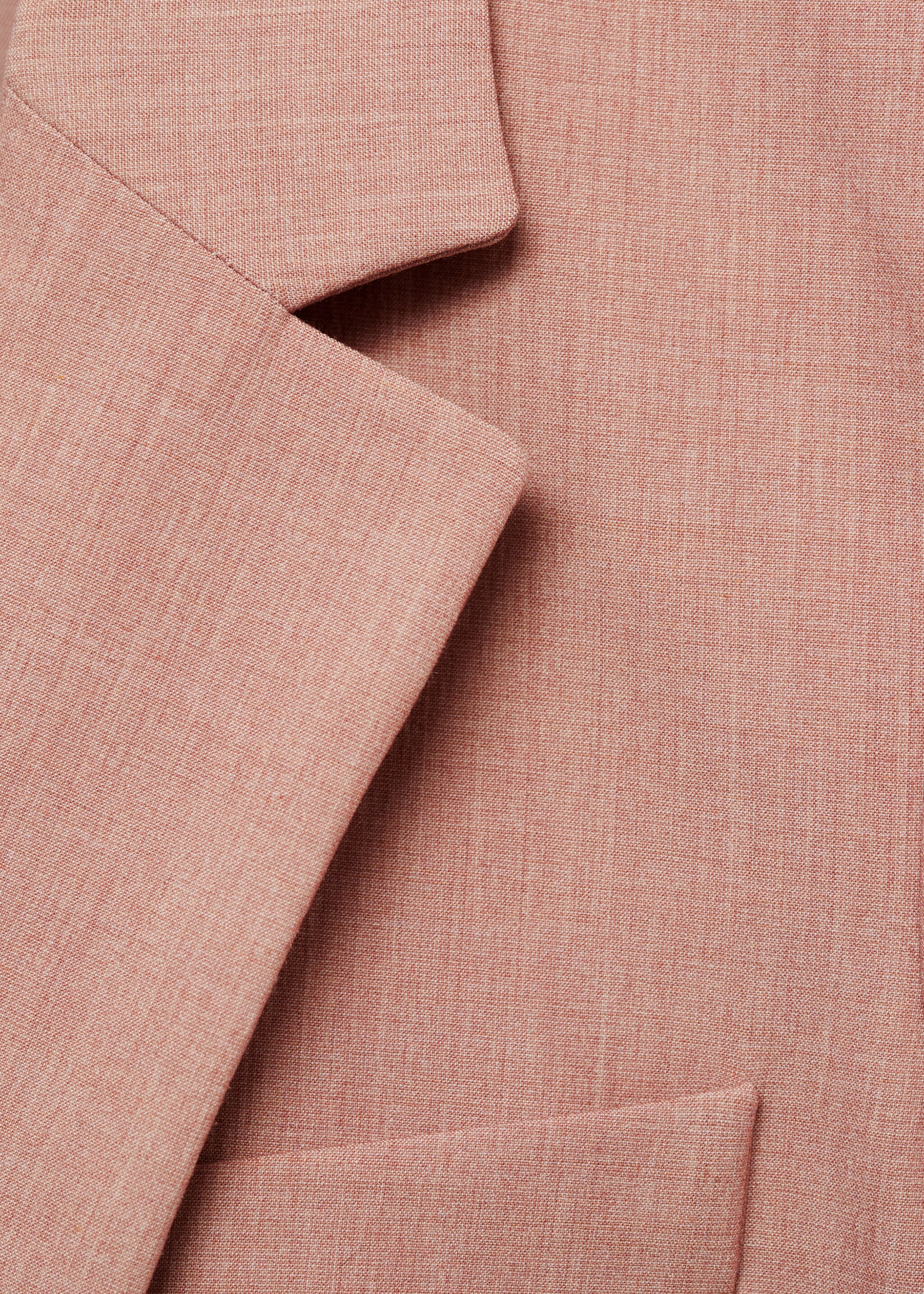 Fitted suit blazer - Details of the article 8, Pastel Pink. Ref: 87063292-00.