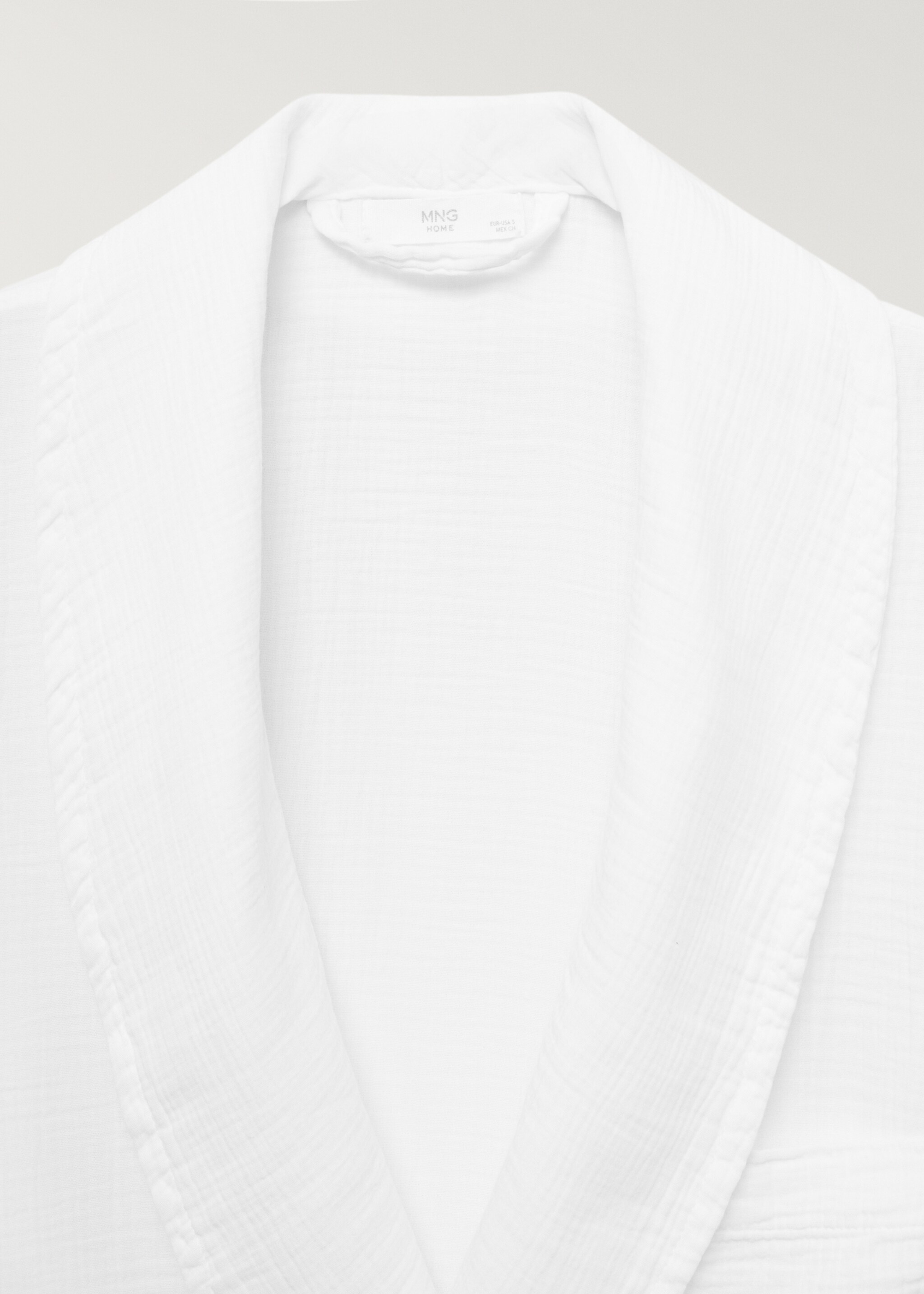 Peignoir coton doux - Détail de l'article 2, Blanc. Ref: 87063295-00.