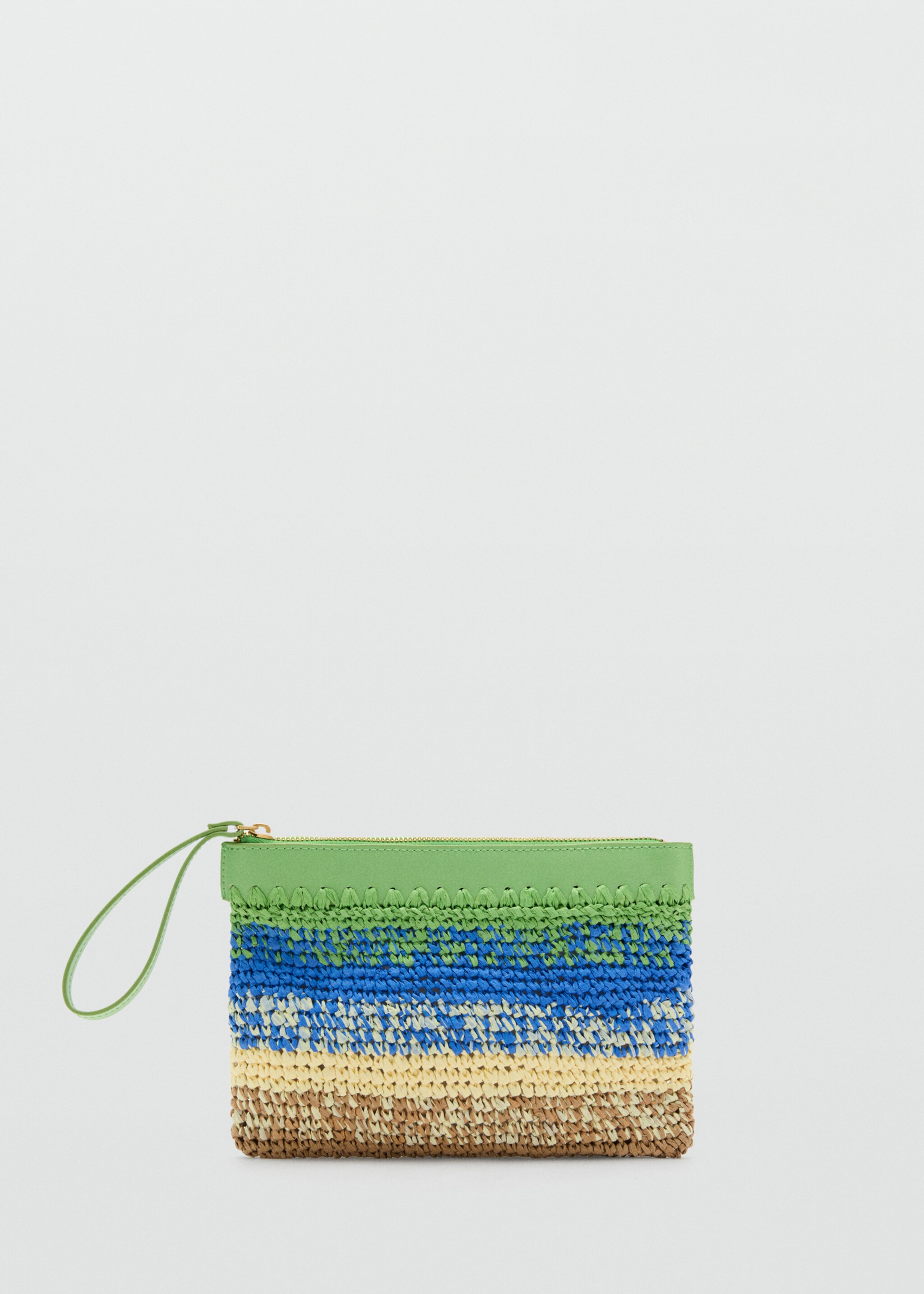Natural fibre degradé clutch - Article without model, Green. Ref: 87063298-00.
