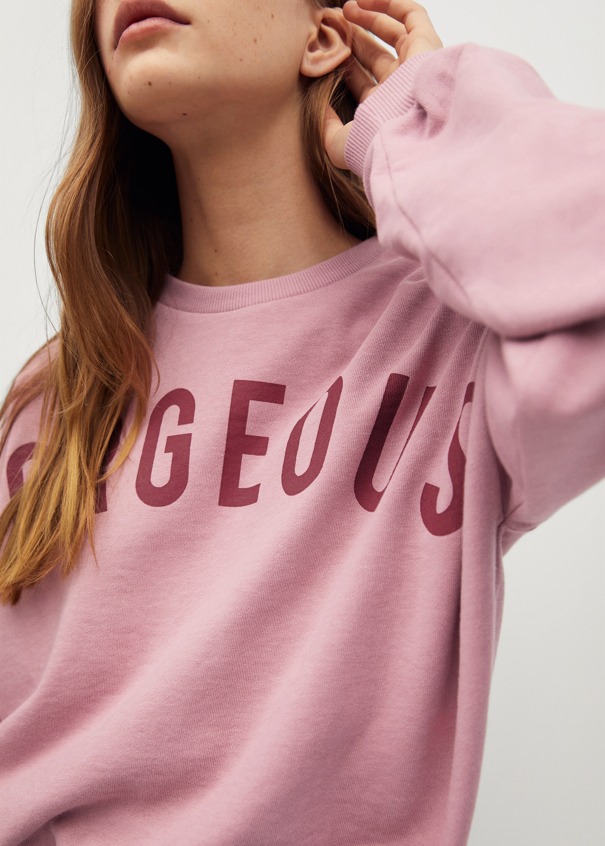 Sudadera algodón mensaje - Plano medio