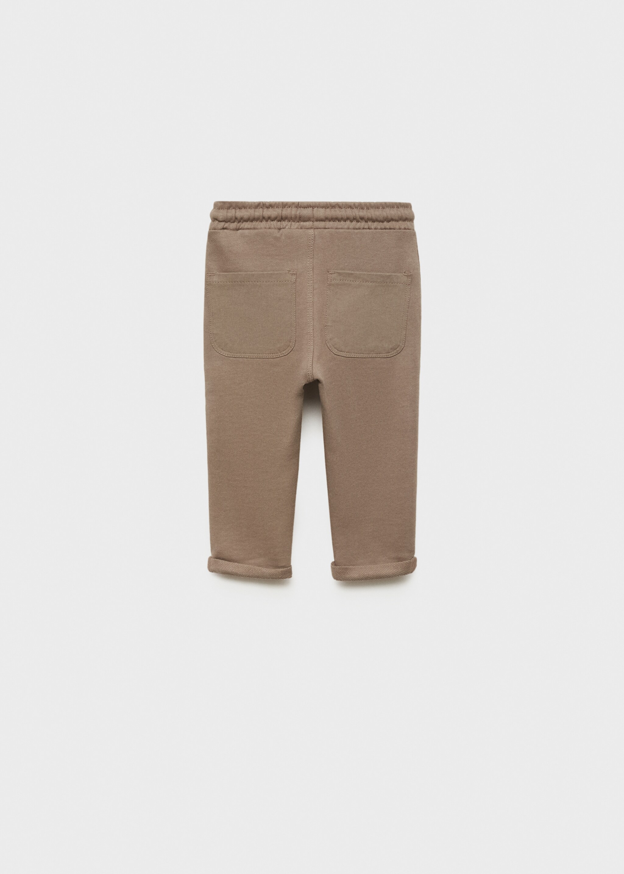 Jogger-Hose aus Baumwolle - Rückseite des Artikels, Mittelbraun. Ref: 87063635-00.