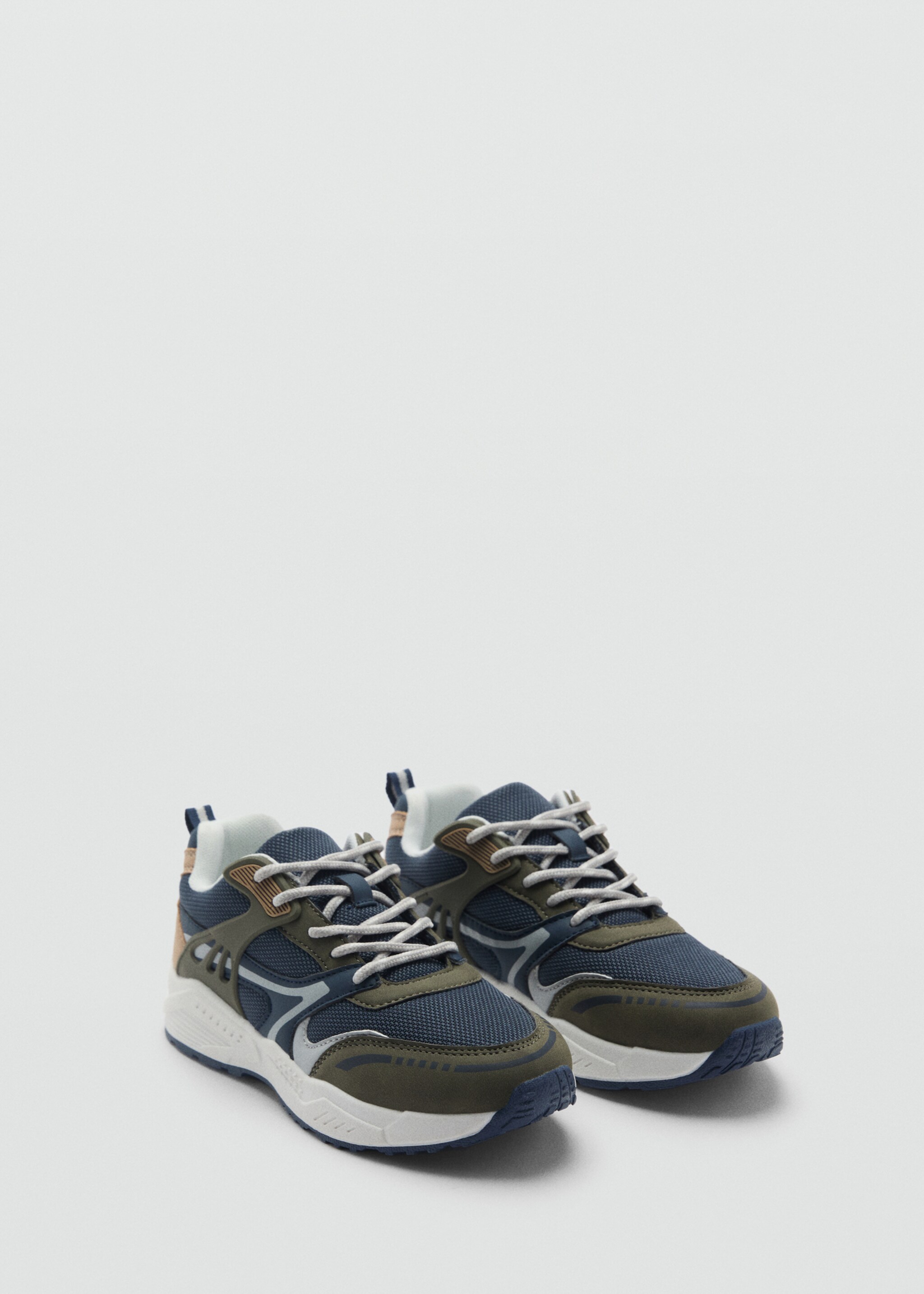 Combined trainers with laces - Medium plane, Blue. Ref: 87063636-00.