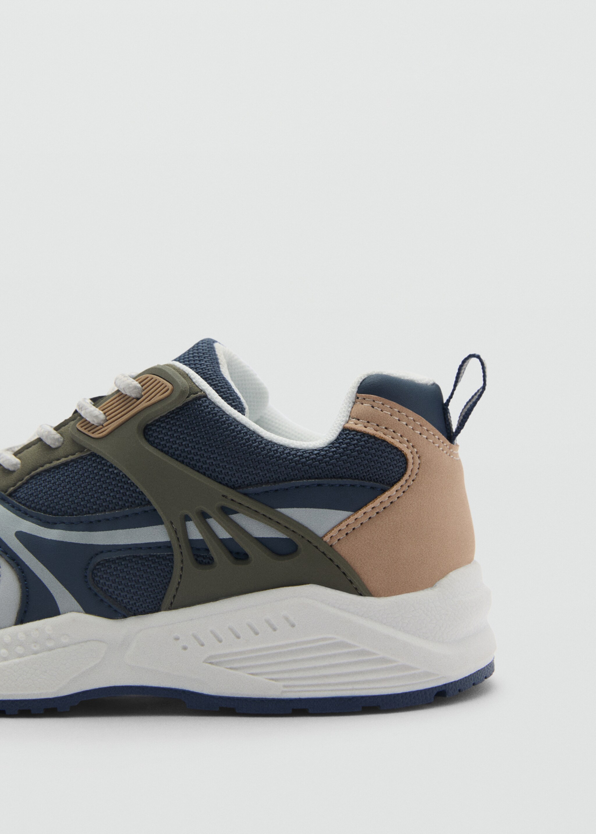 Combined trainers with laces - Details of the article 1, Blue. Ref: 87063636-00.