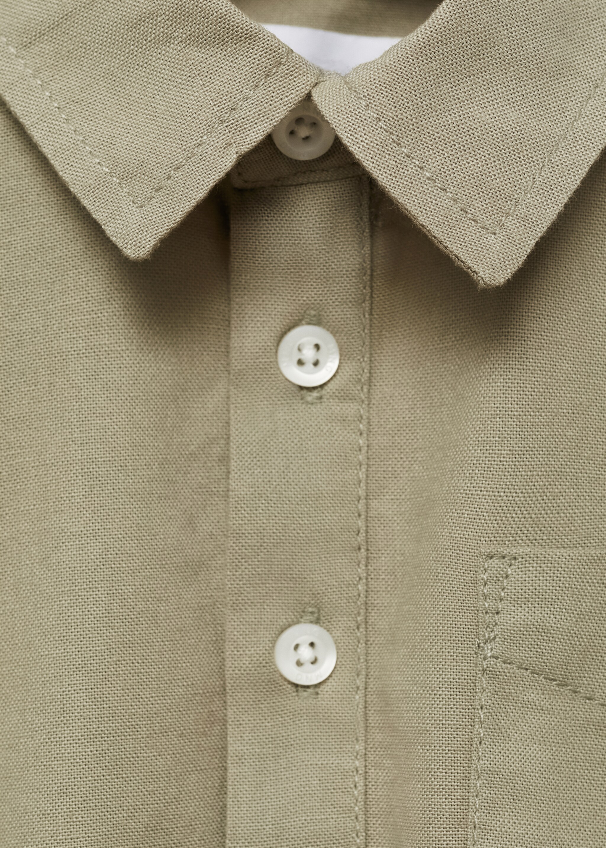 Polo style cotton shirt - Details of the article 8, Green. Ref: 87063641-00.