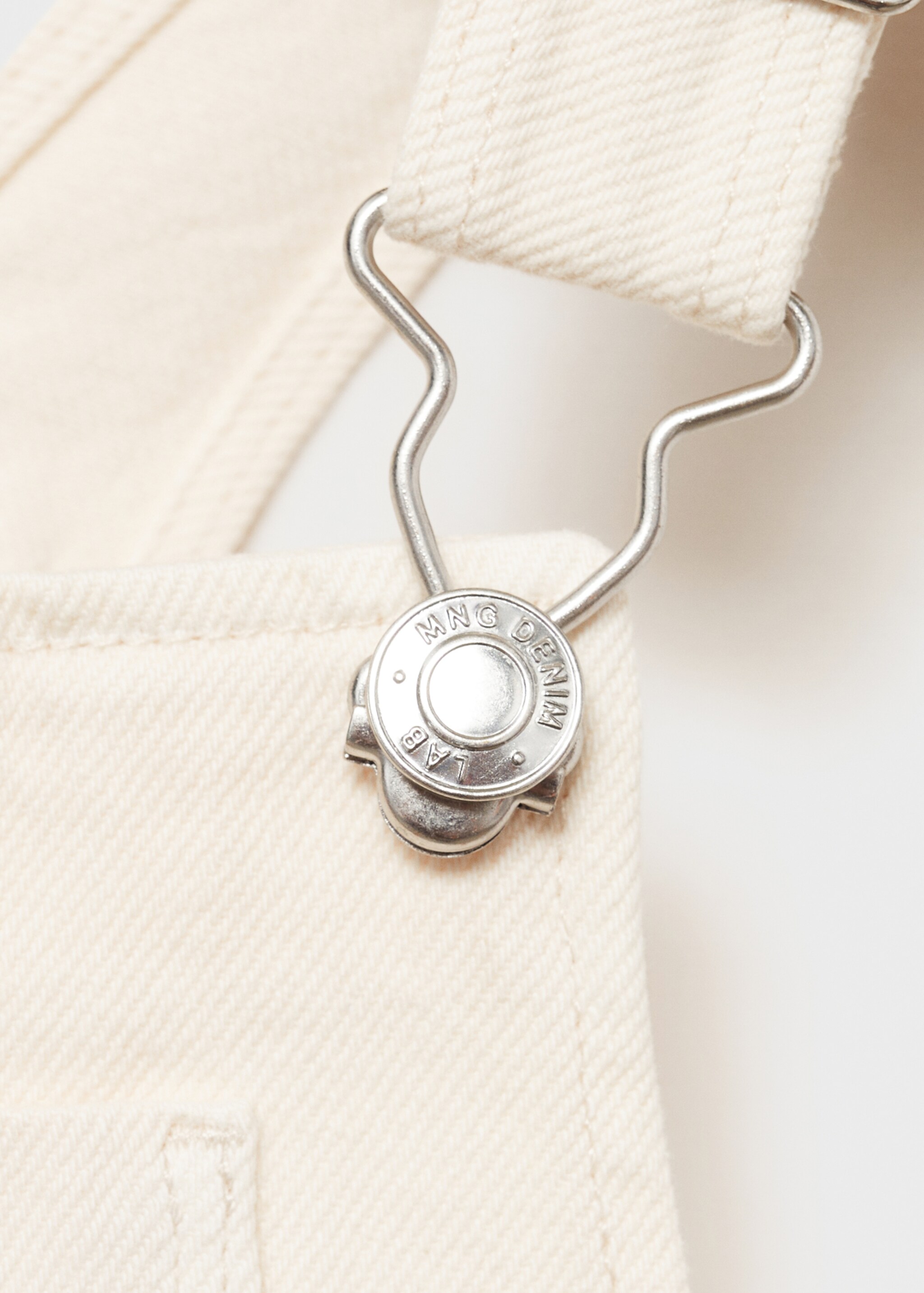 Korte denim overgooier - Detail van het artikel 0, Ecru. Ref: 87063642-00.