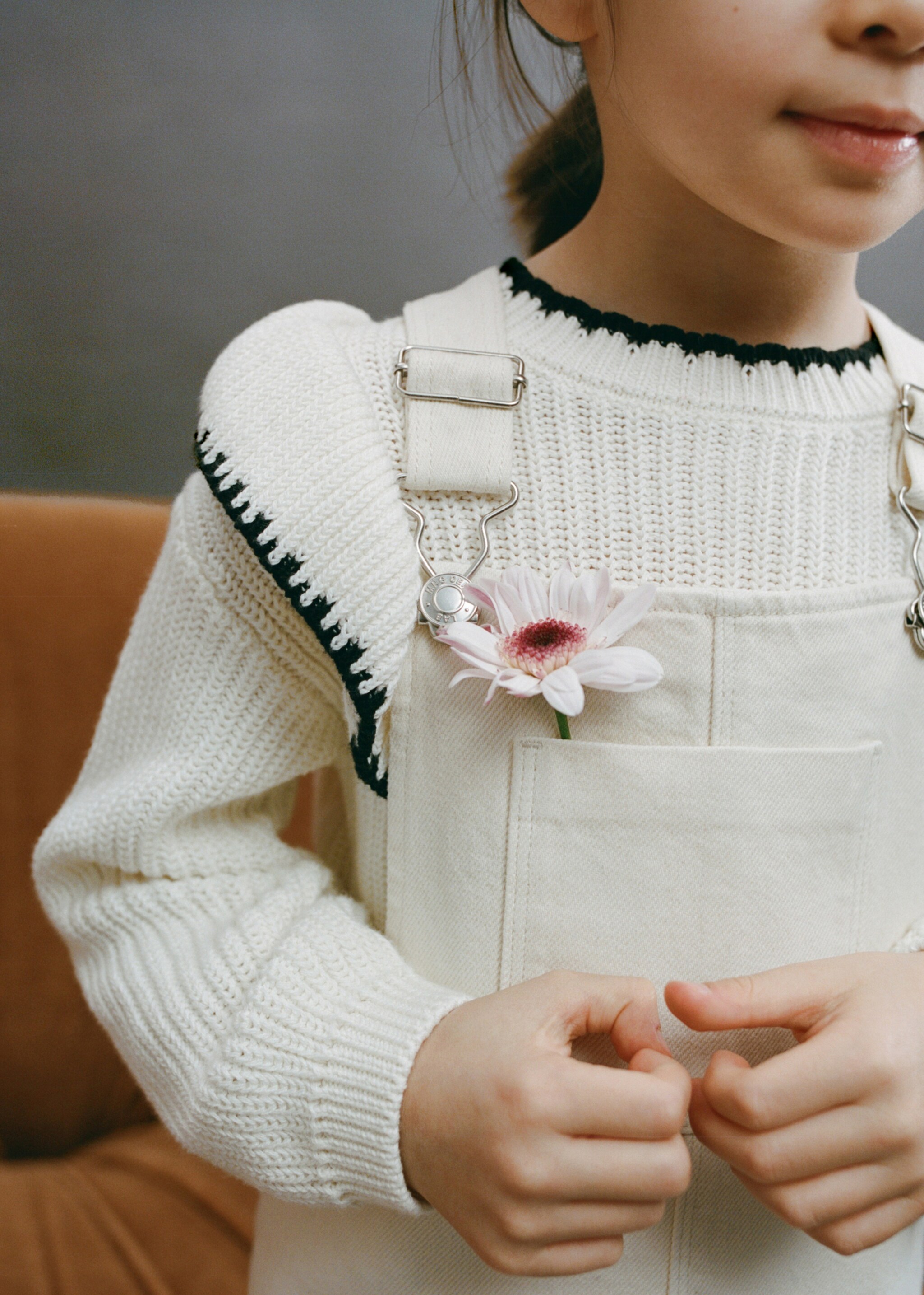 Korte denim overgooier - Detail van het artikel 5, Ecru. Ref: 87063642-00.