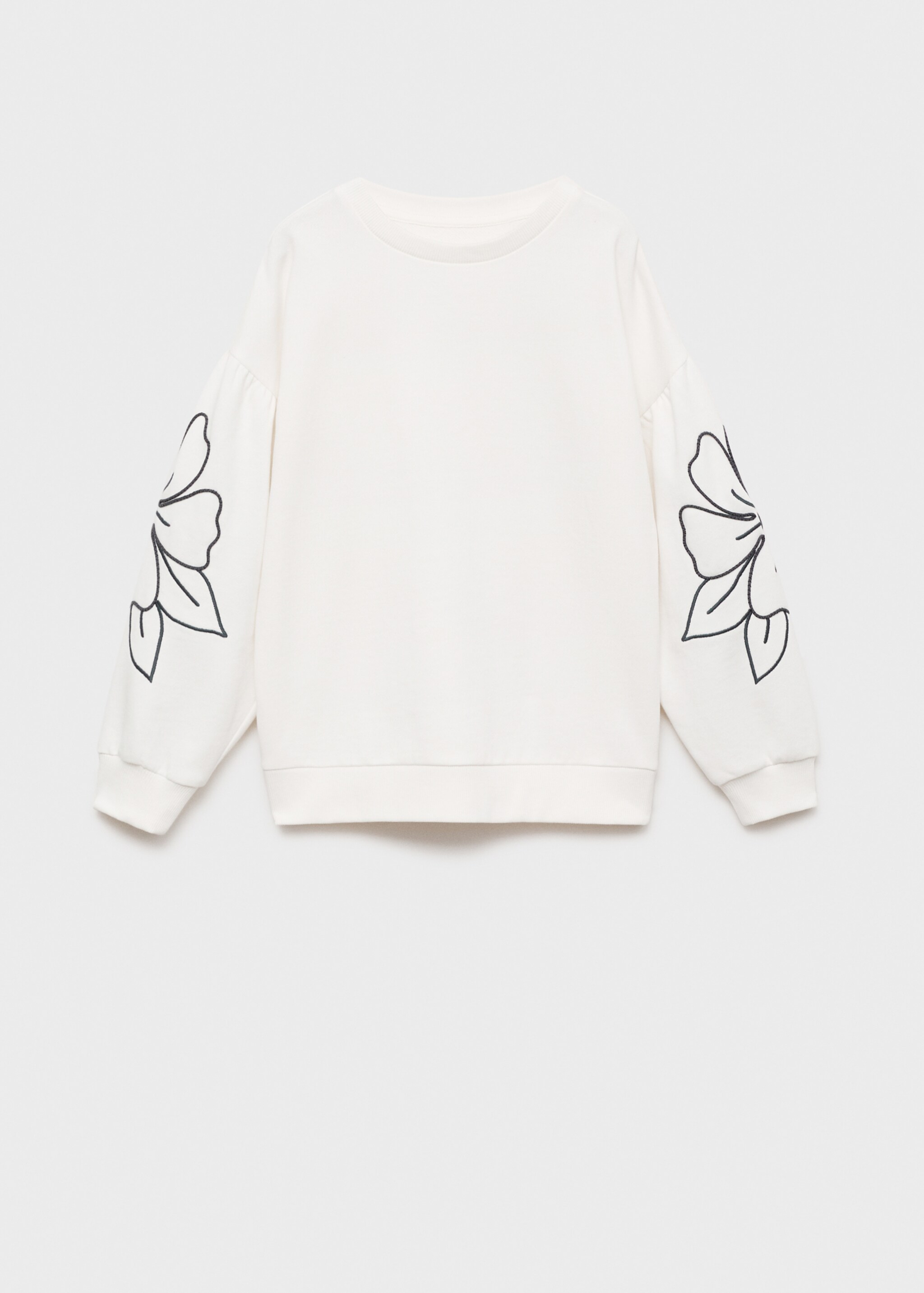 Floral embroidered sweatshirt - Article without model, Off White. Ref: 87063643-00.