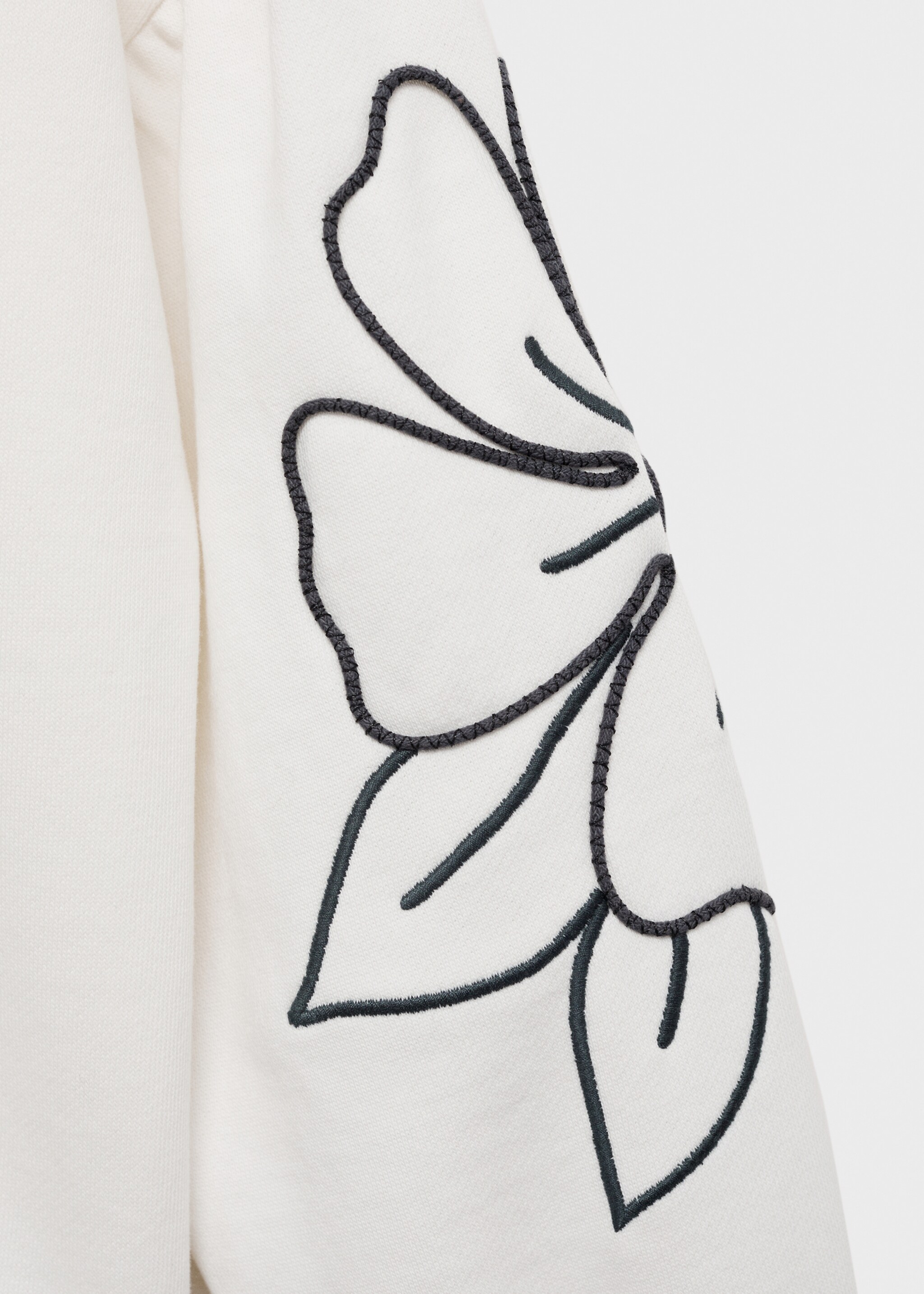 Floral embroidered sweatshirt - Details of the article 8, Off White. Ref: 87063643-00.