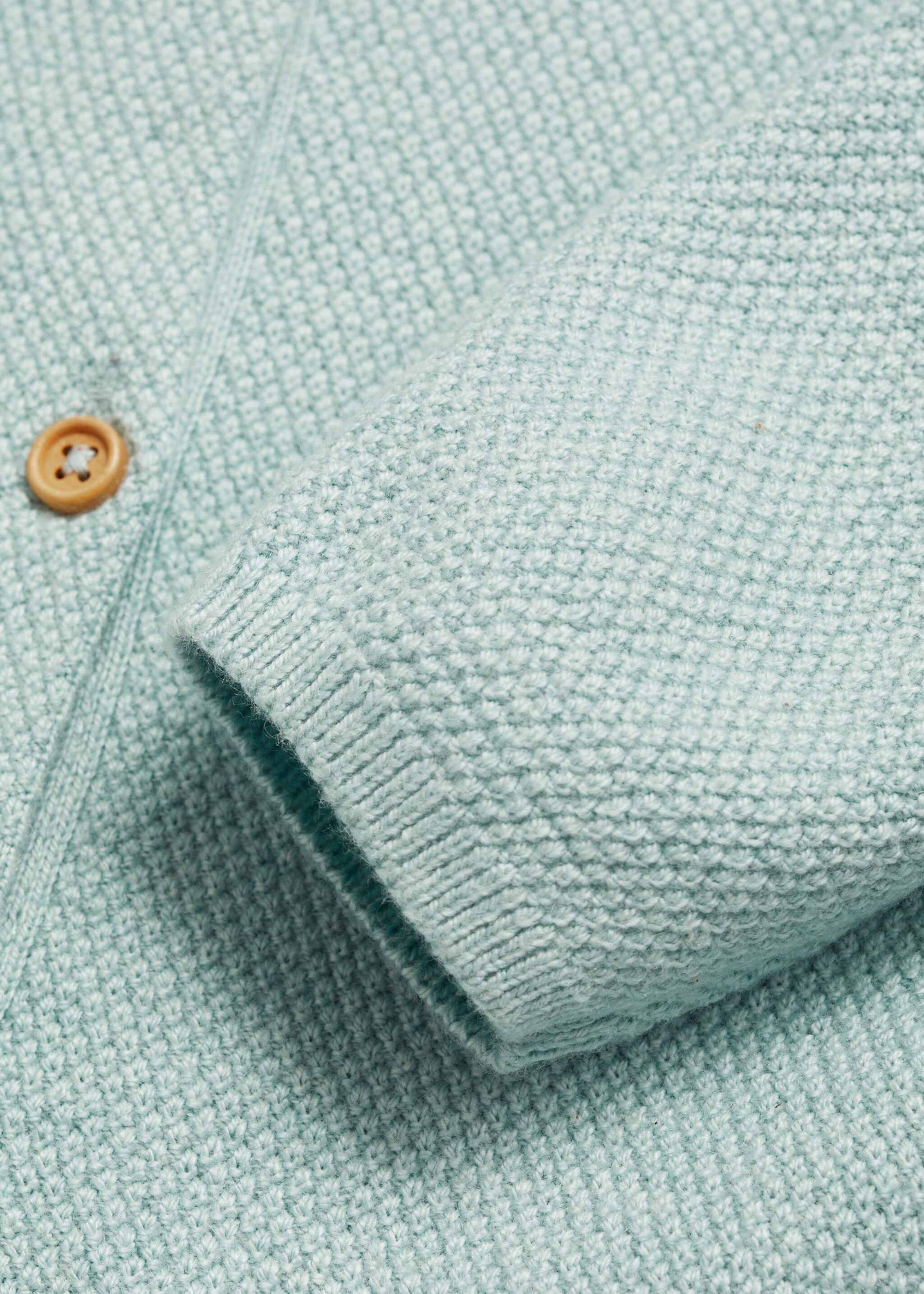 Knitted button cardigan - Details of the article 0, Aqua Green. Ref: 87063644-00.