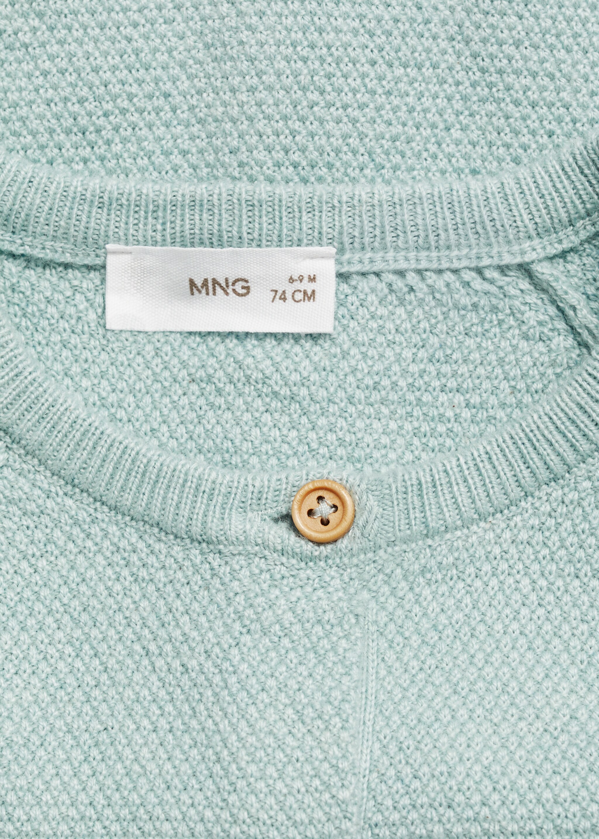 Knitted button cardigan - Details of the article 8, Aqua Green. Ref: 87063644-00.