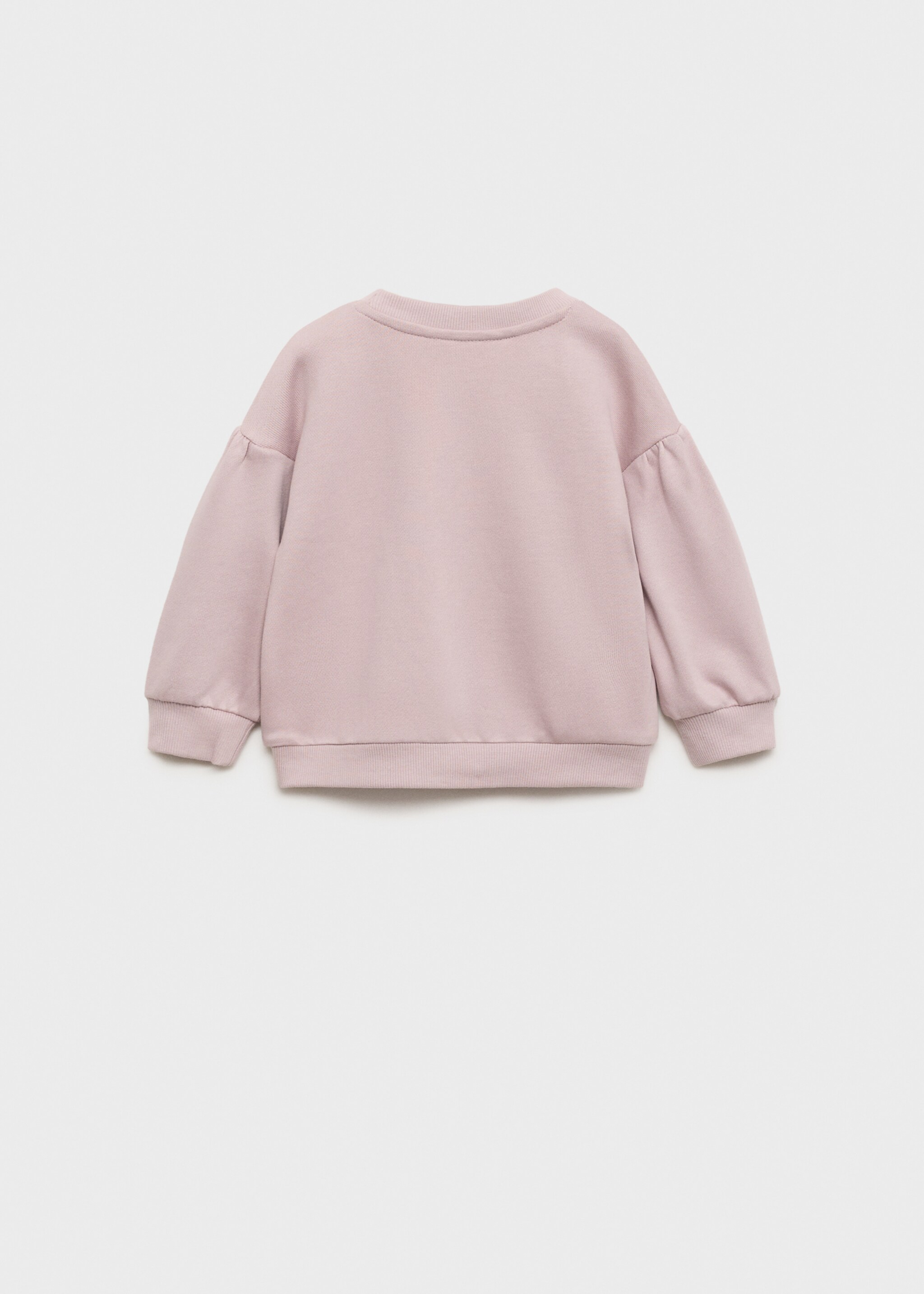 Baumwoll-Sweatshirt mit Relief-Schriftzug - Rückseite des Artikels, Rosa. Ref: 87063646-00.