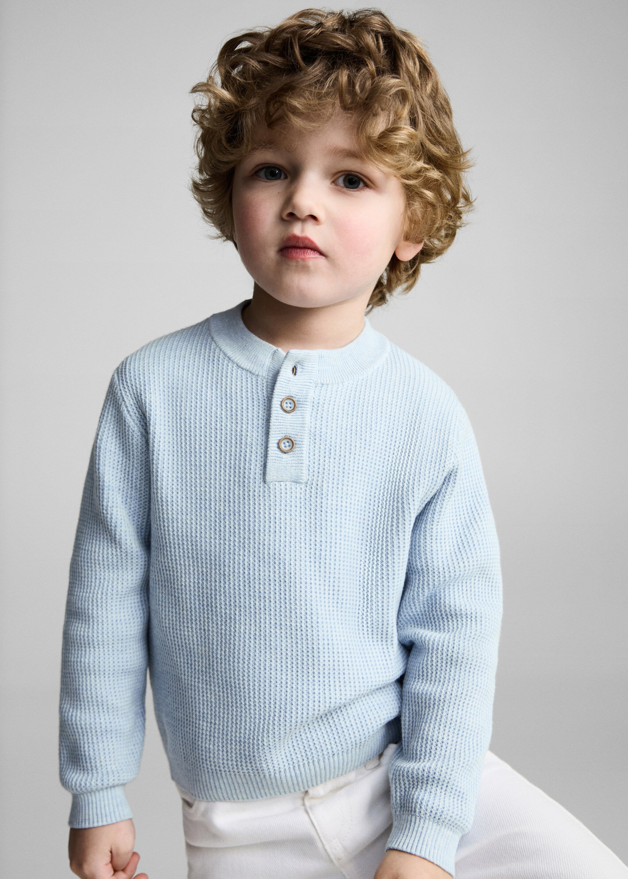 Jersei punt cotó - Pla mig, Blau cel. Ref: 87063647-00.