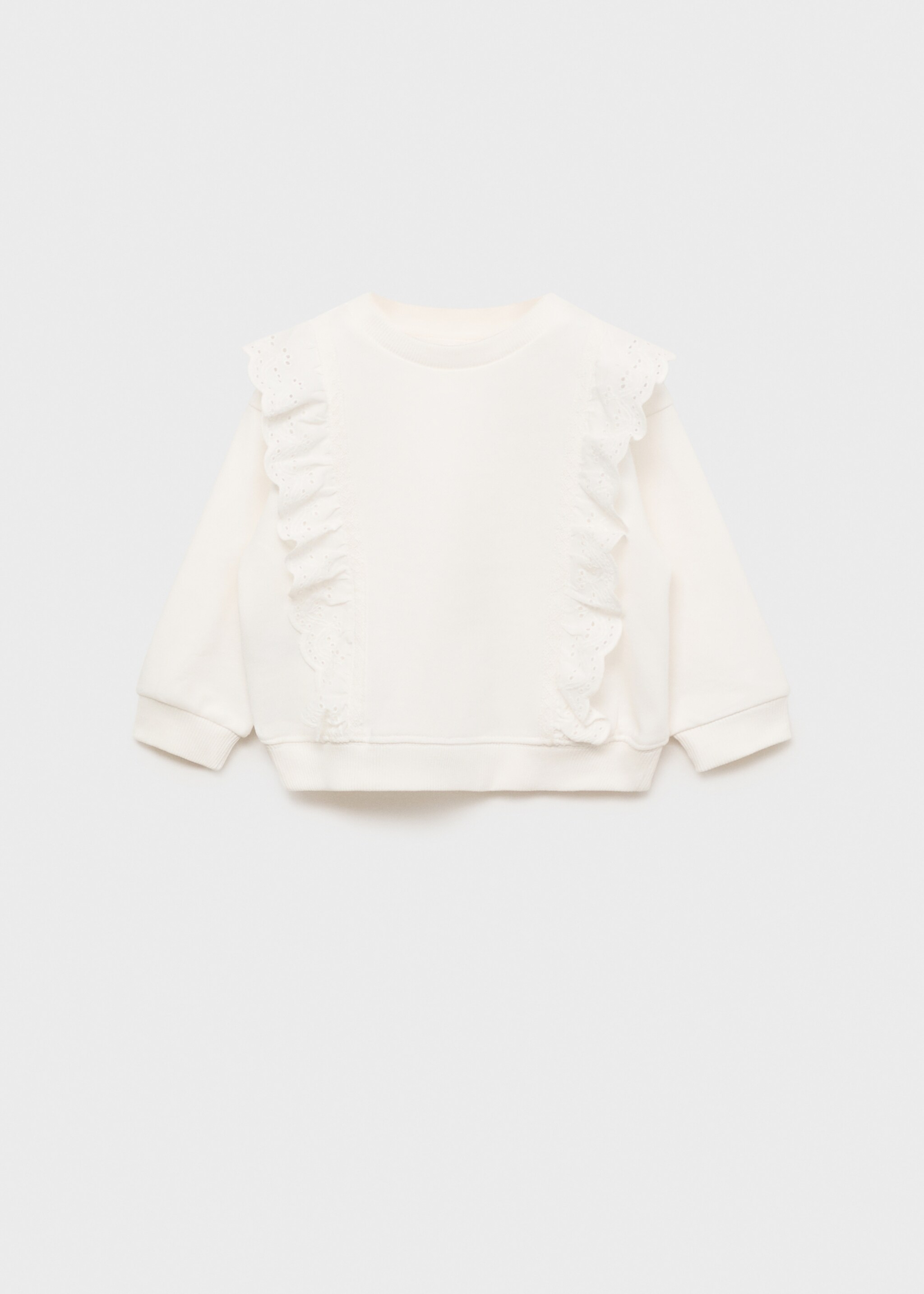 Ruffle detail sweatshirt - Article without model, Off White. Ref: 87063650-00.