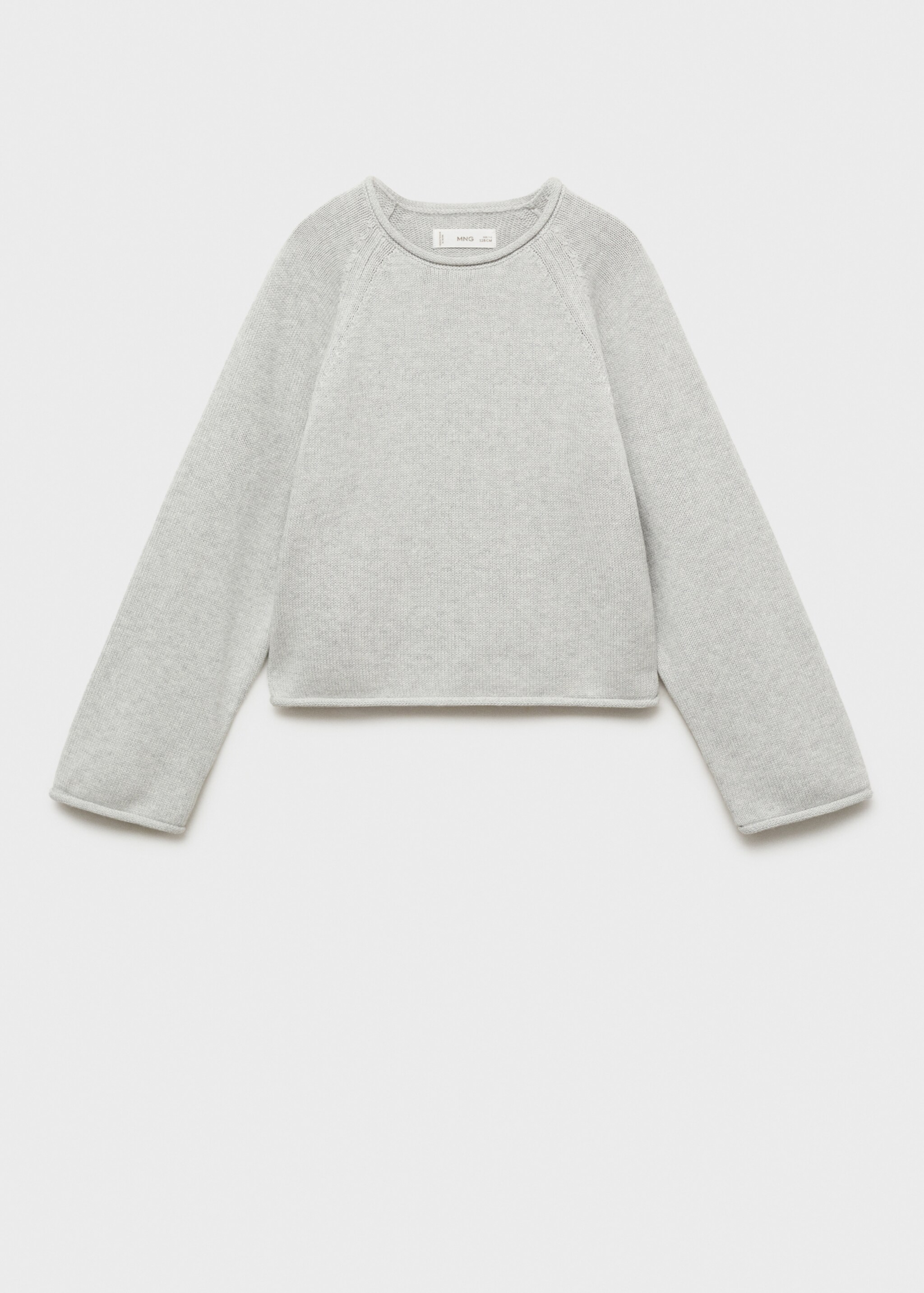 Pull-over maille coton - Article sans modèle, Gris chiné clair. Ref: 87063652-00.