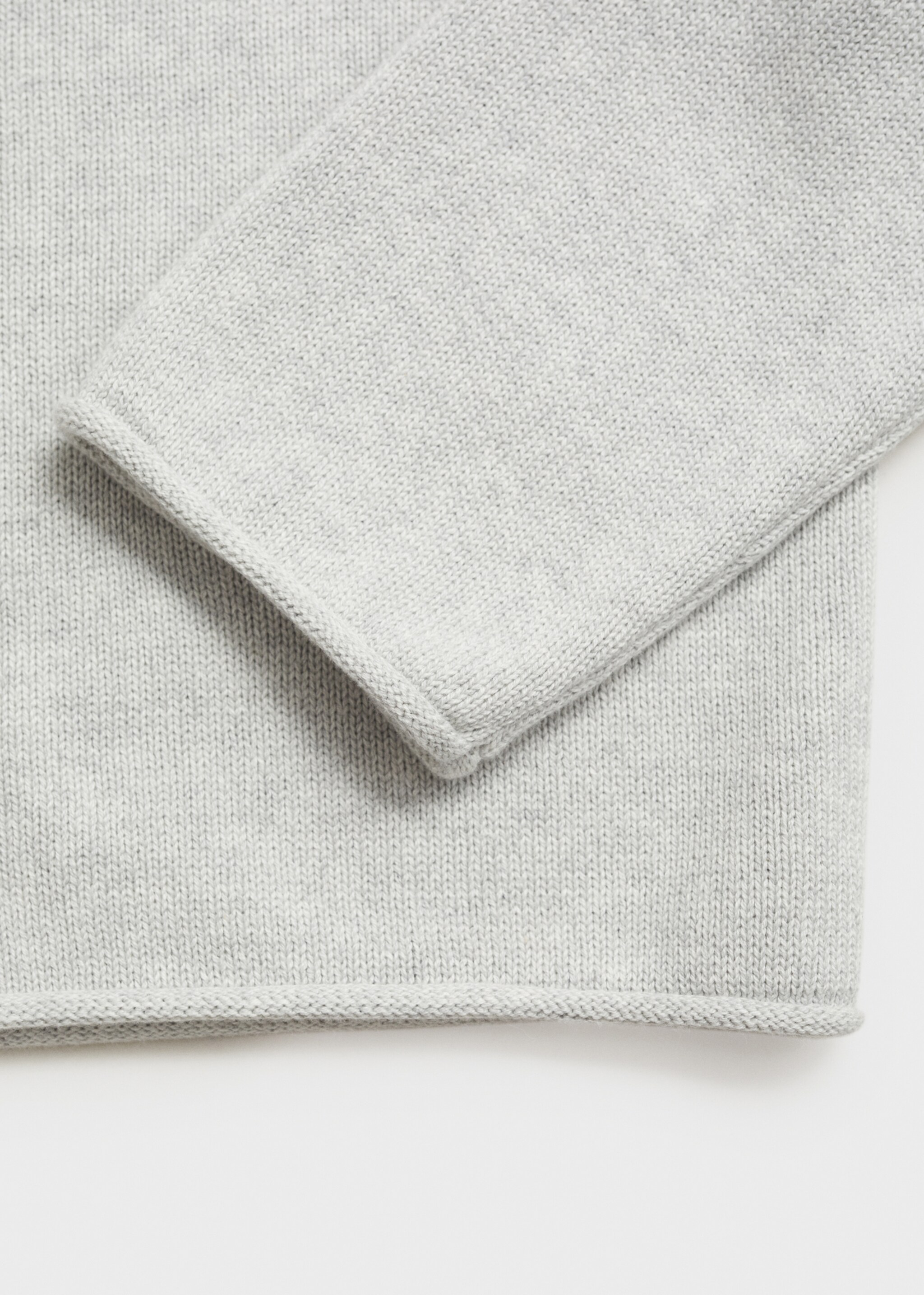 Pull-over maille coton - Détail de l'article 8, Gris chiné clair. Ref: 87063652-00.