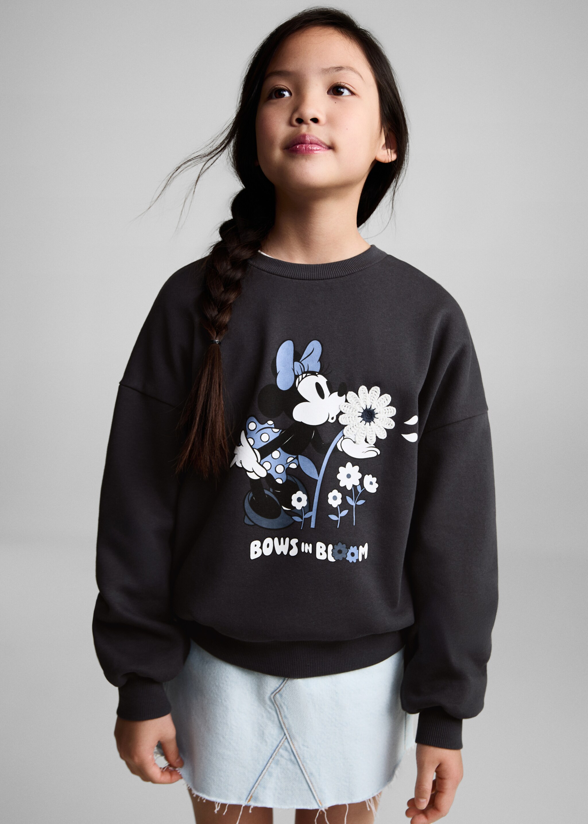 Minnie Mouse sweatshirt - Medium plane, Charcoal. Ref: 87063654-00.