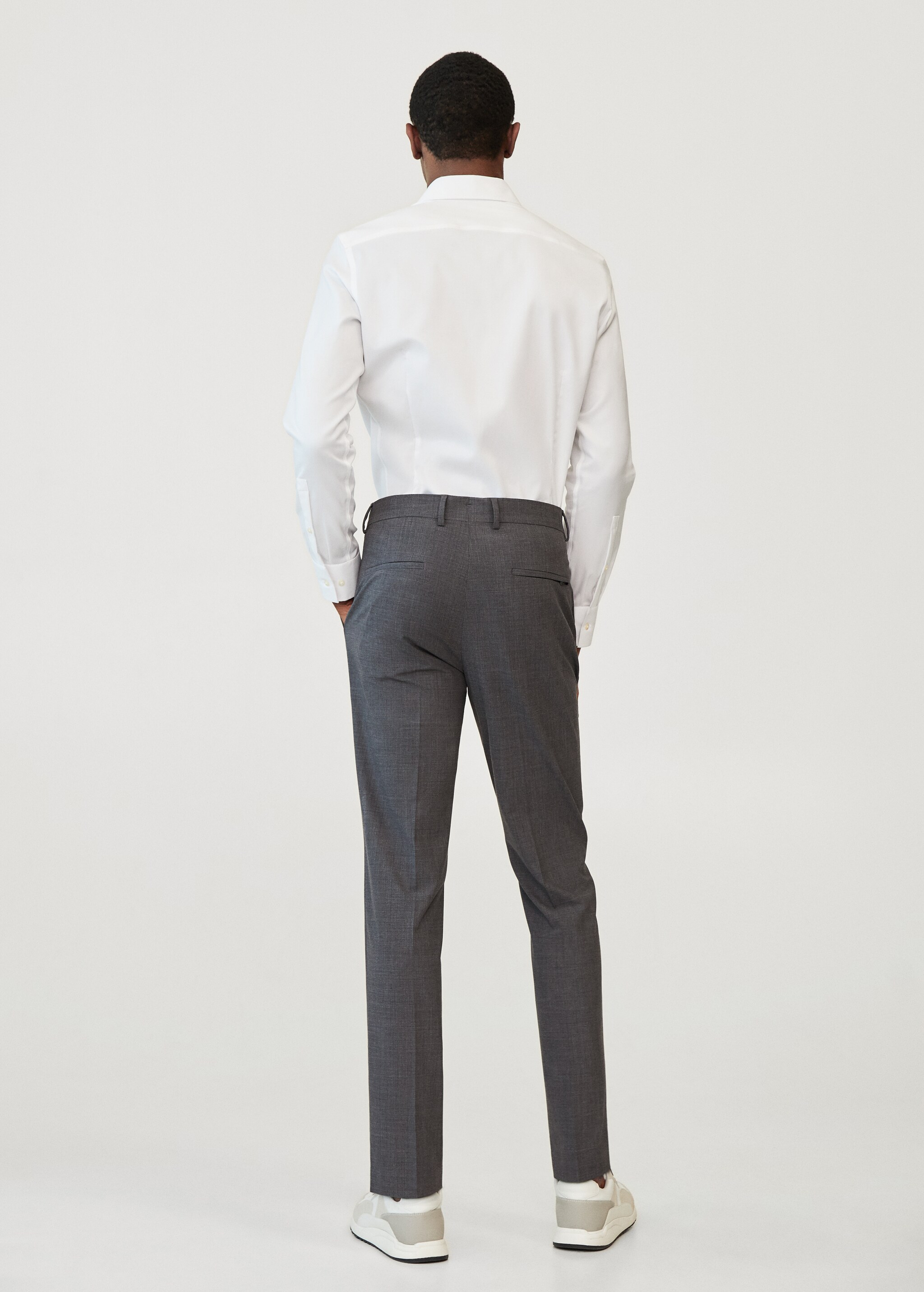 Lněné oblekové kalhoty slim fit - Zadní strana zboží