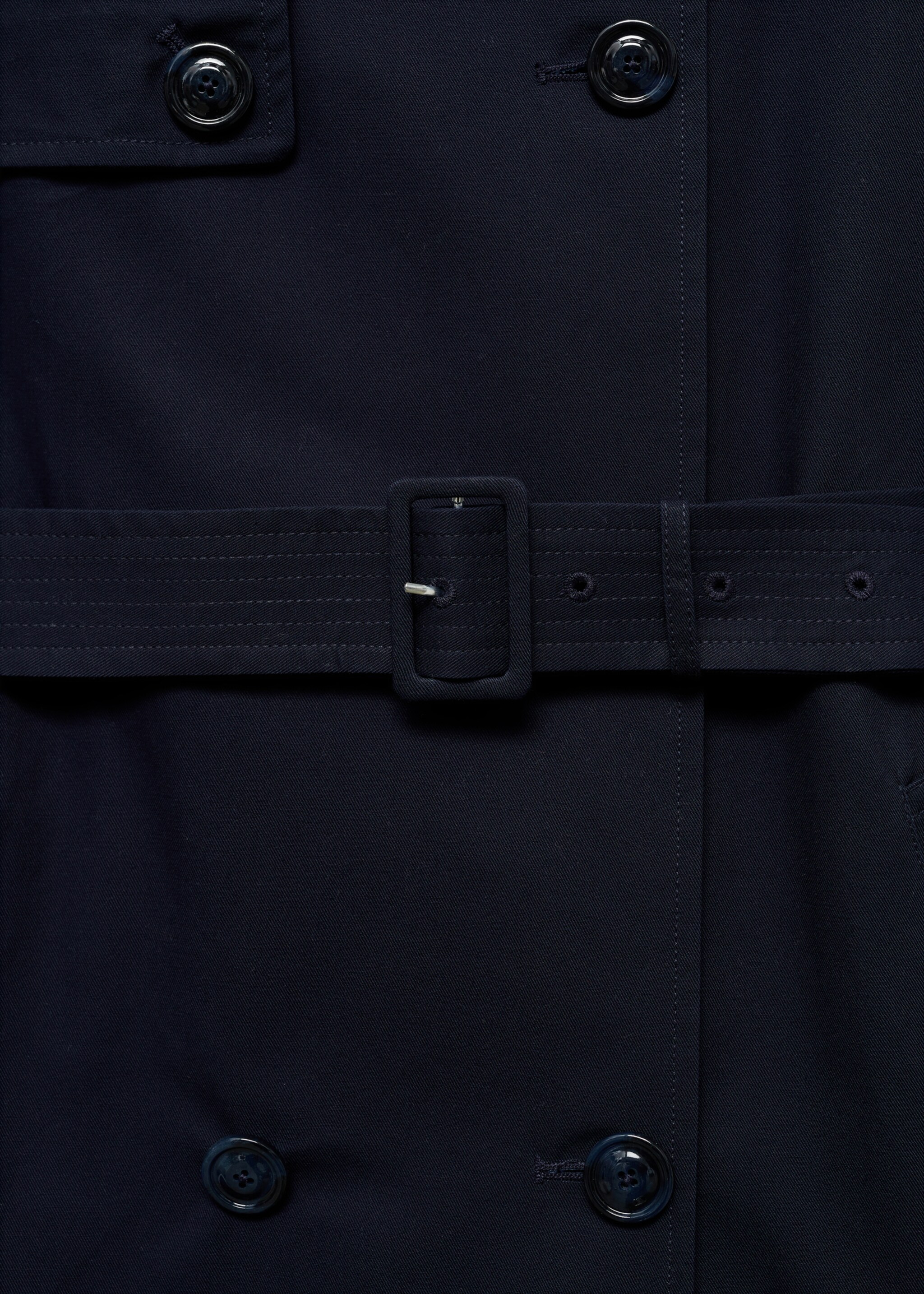 Classic trench coat with belt - Details of the article 8, Dark Navy. Ref: 87064062-00.