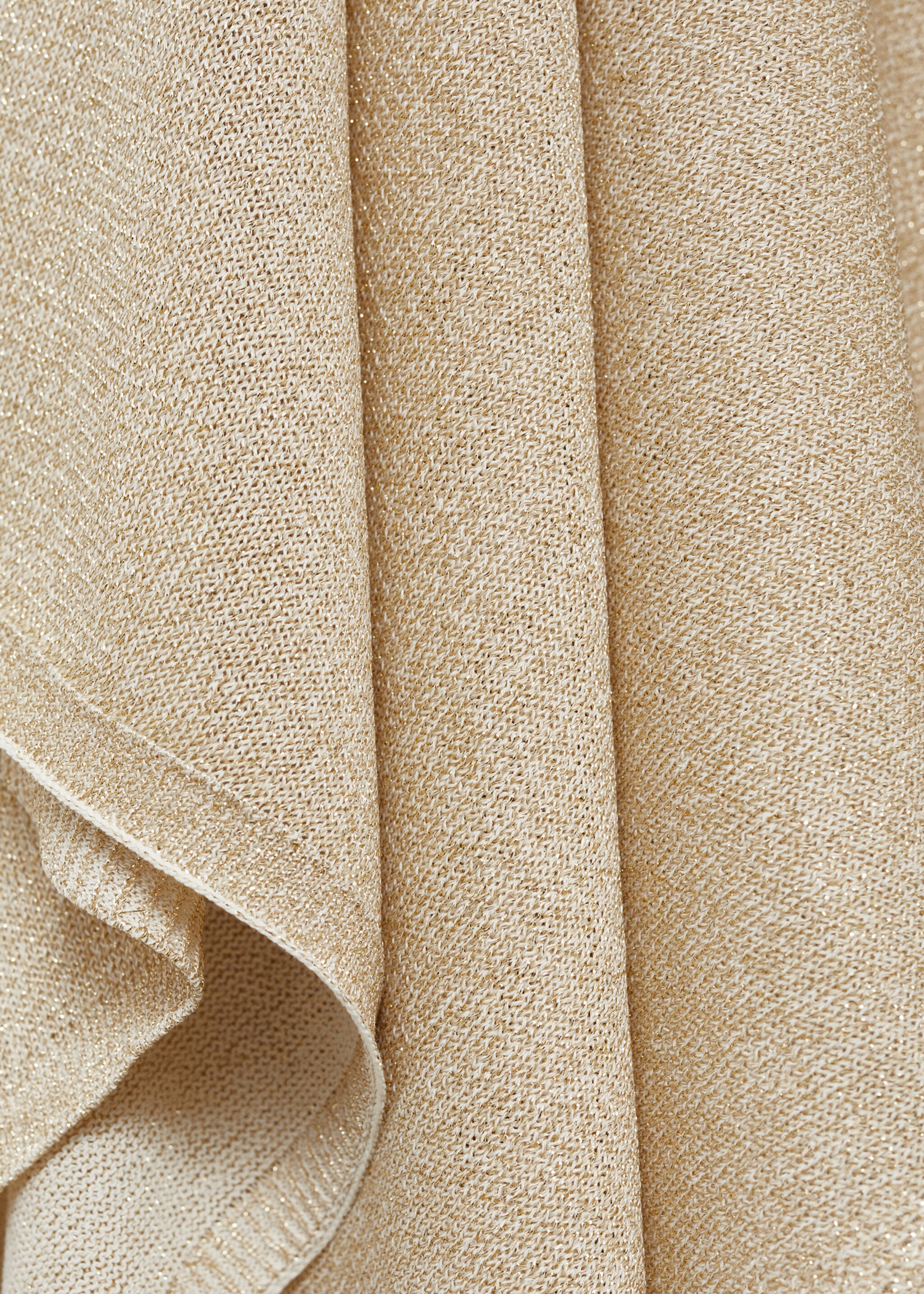 Asymmetrical lurex knitted cape - Details of the article 0, Gold. Ref: 87064063-00.