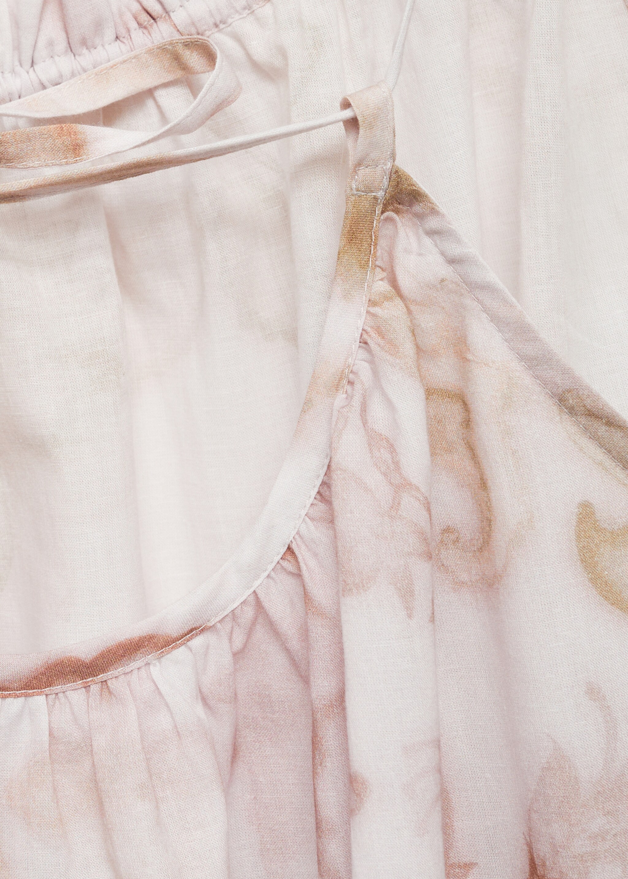 Floral print cotton nightdress - Details of the article 0, Light/Pastel Grey. Ref: 87064068-00.
