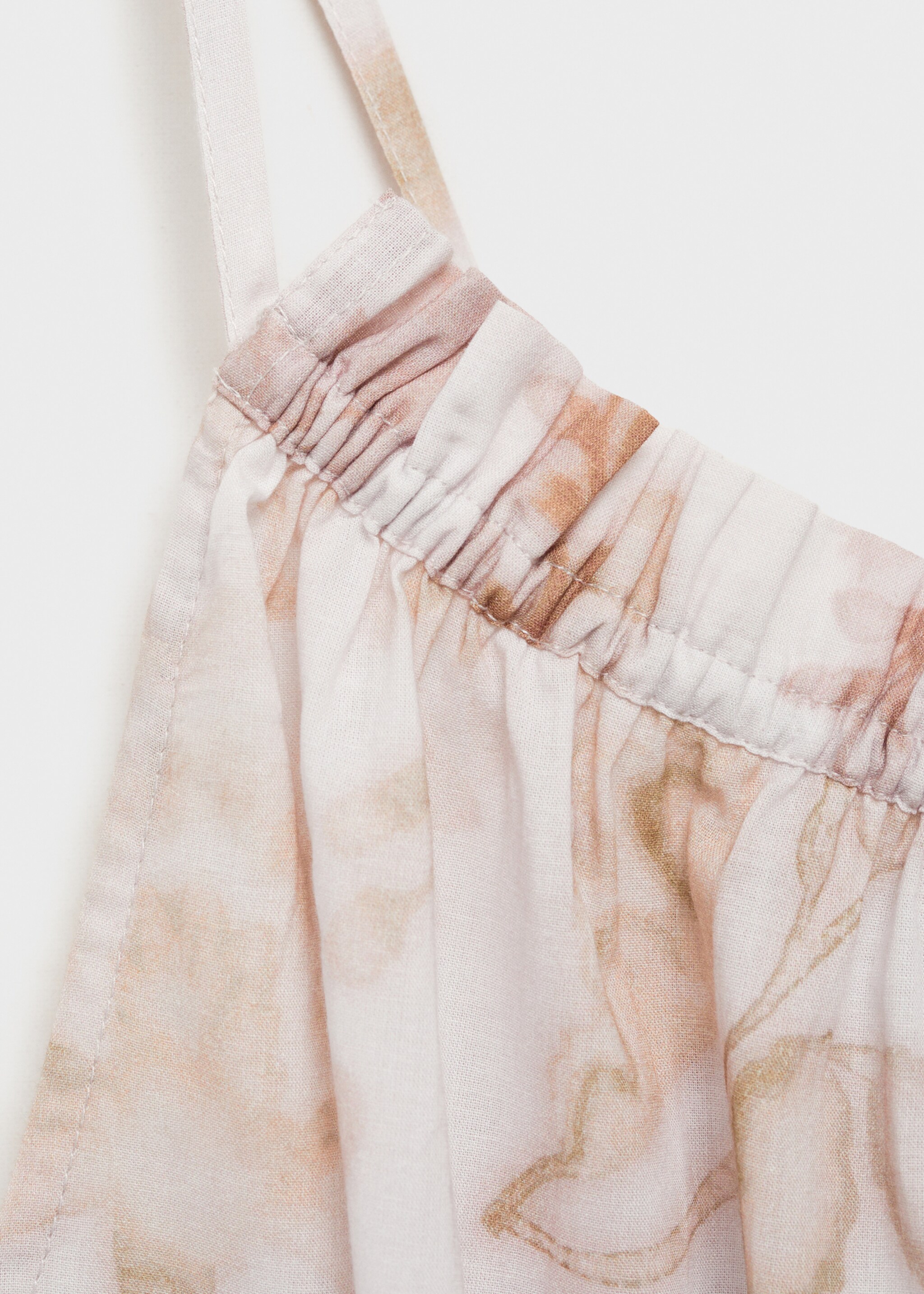 Floral print cotton nightdress - Details of the article 8, Light/Pastel Grey. Ref: 87064068-00.