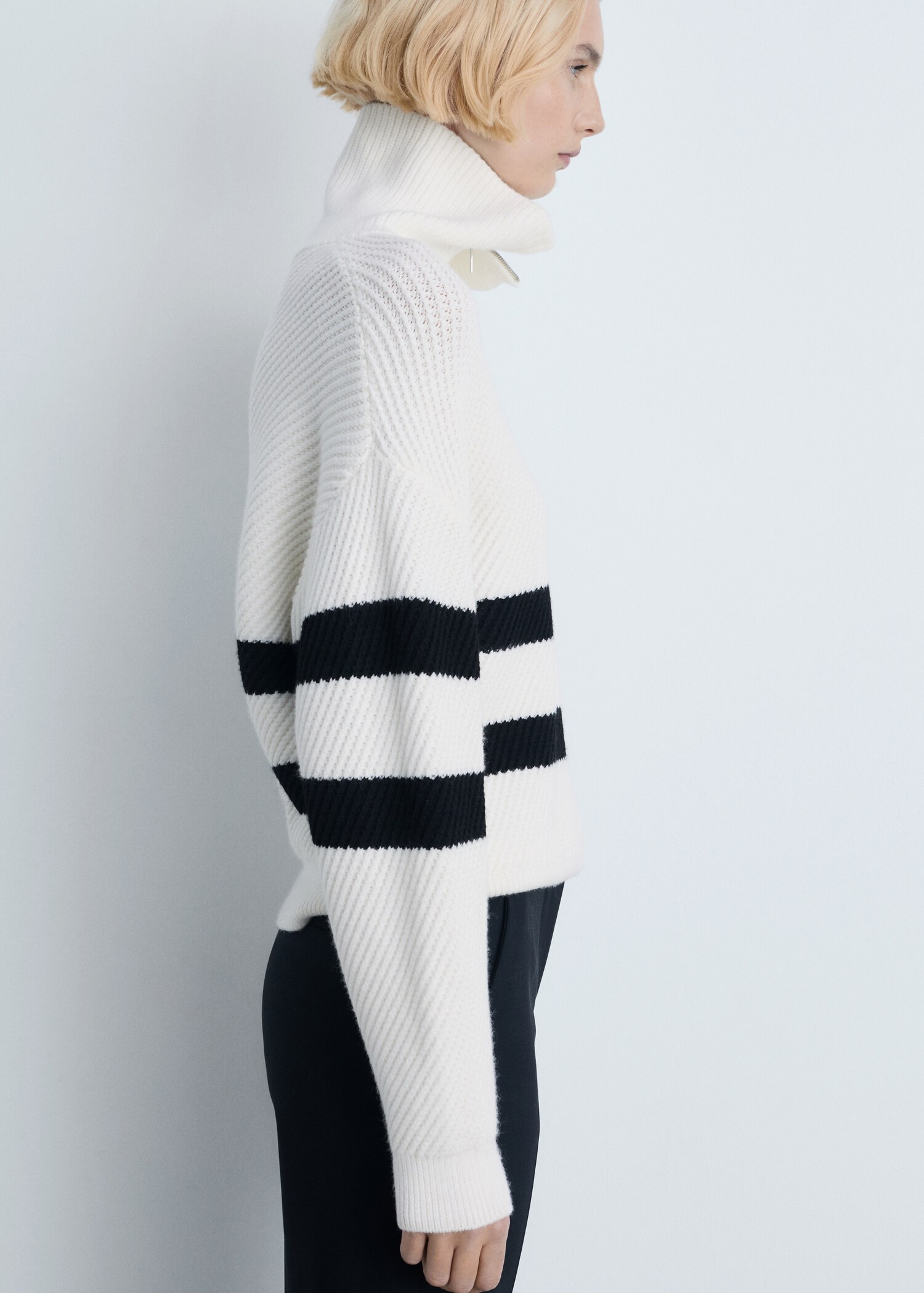 Striped ribbed-knit sweater - Details of the article 6