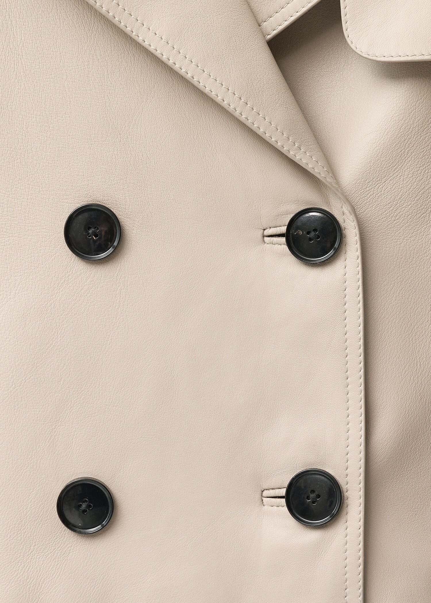Cropped leather trench coat - Details of the article 8