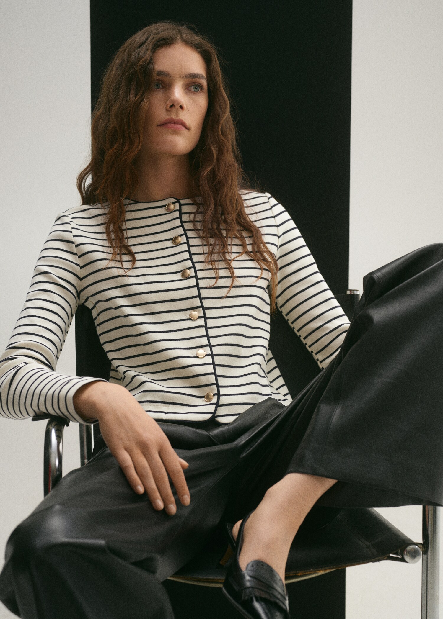 Stripped knit cardigan - Medium plane