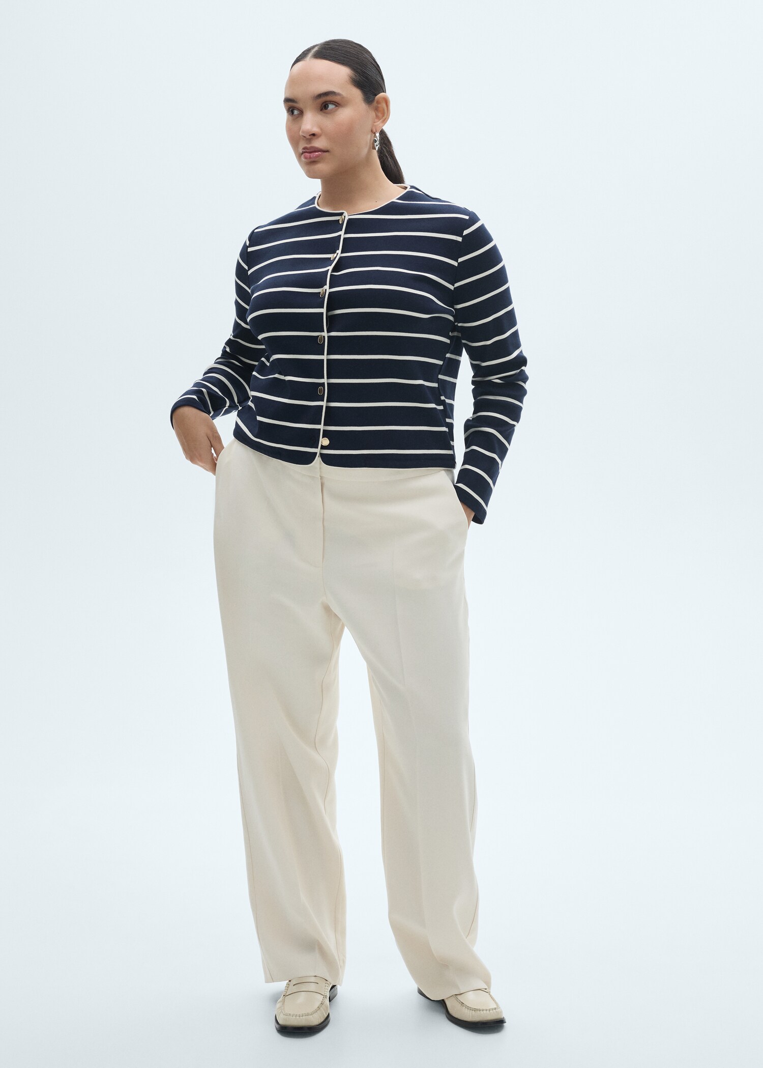 Stripped knit cardigan - Details of the article 3