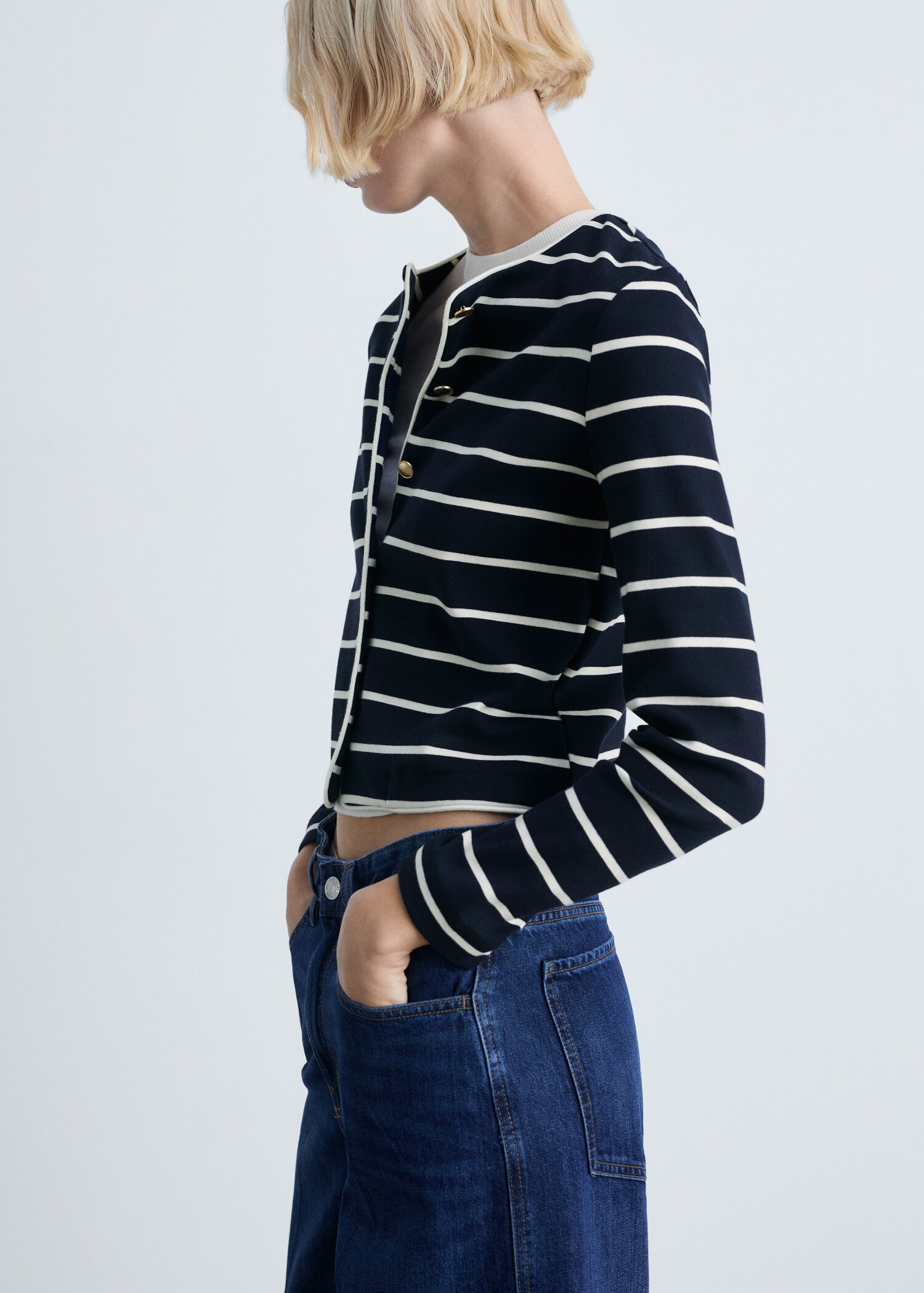 Stripped knit cardigan - Details of the article 6