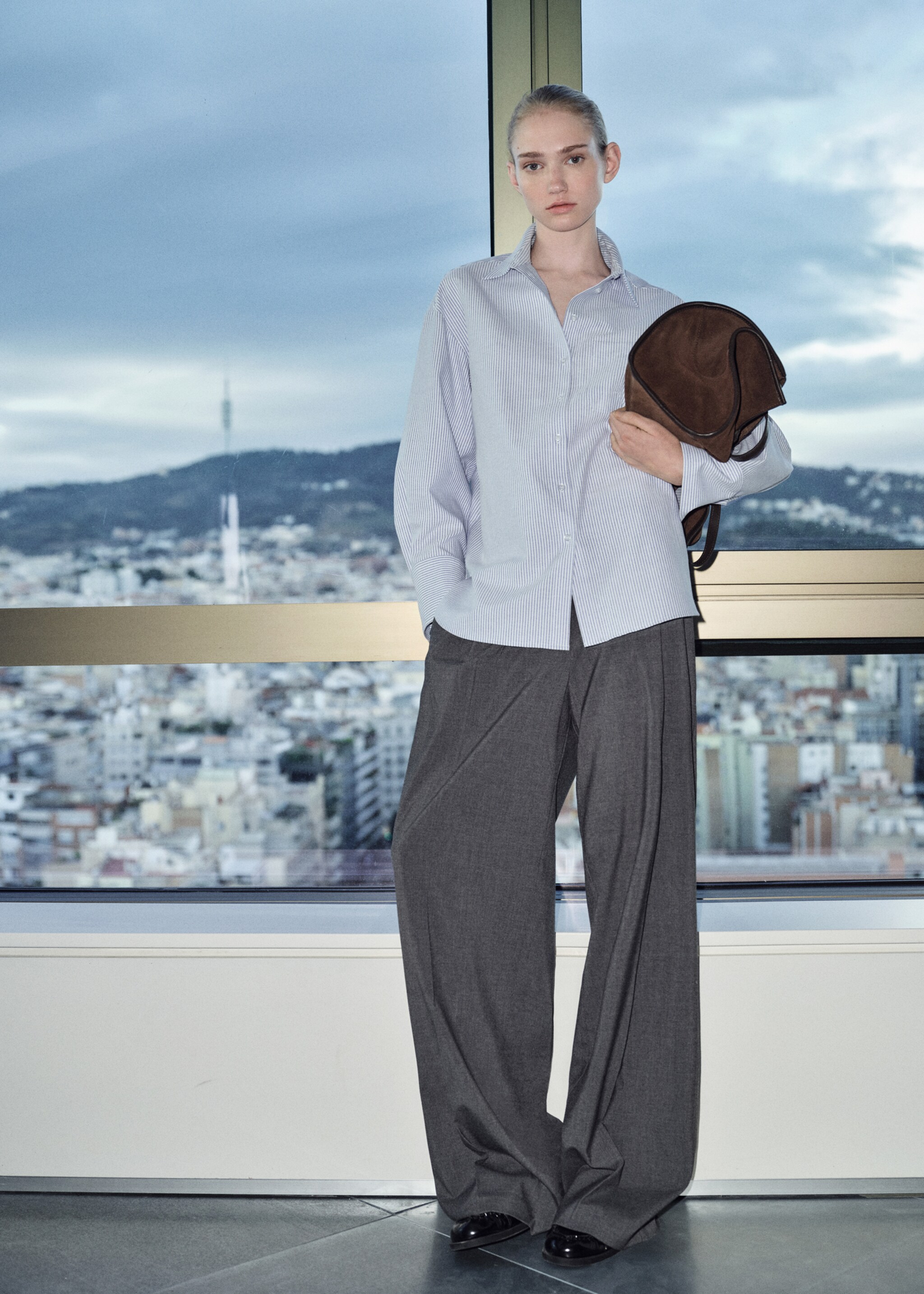 Randig bomullsskjorta - Detaljer om artikeln 7, Himmelblå. Ref: 87064080-00.