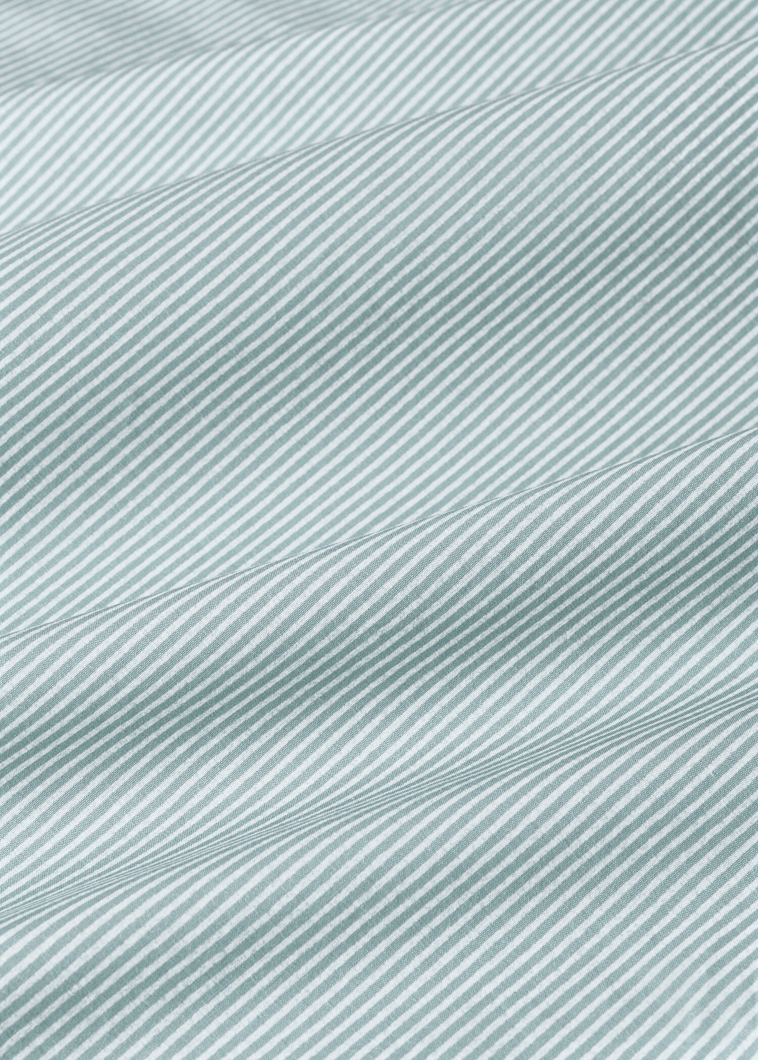 Cotton percale striped fitted sheet for cot - Details of the article 2