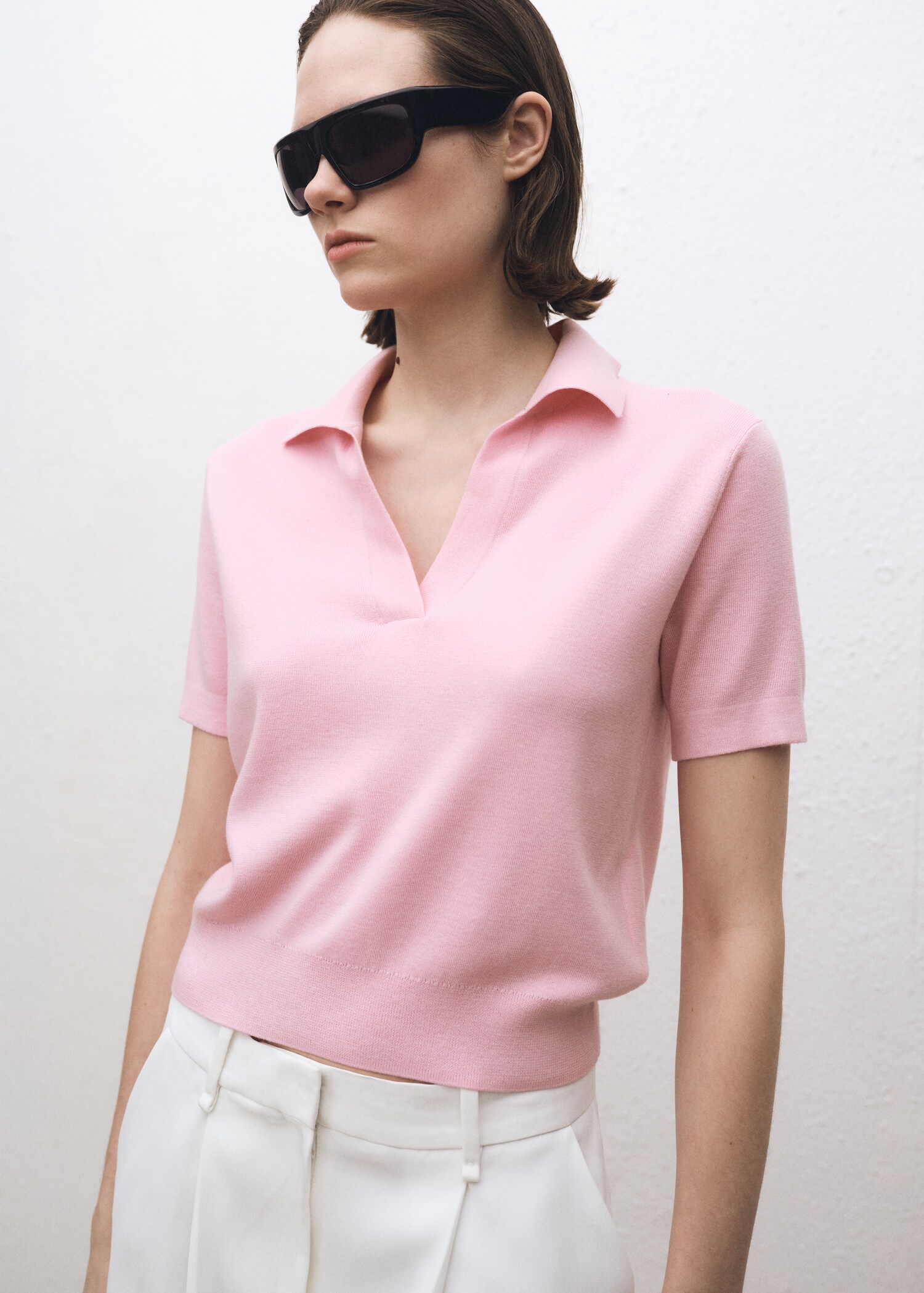 Wool-blend polo-neck sweater - Medium plane