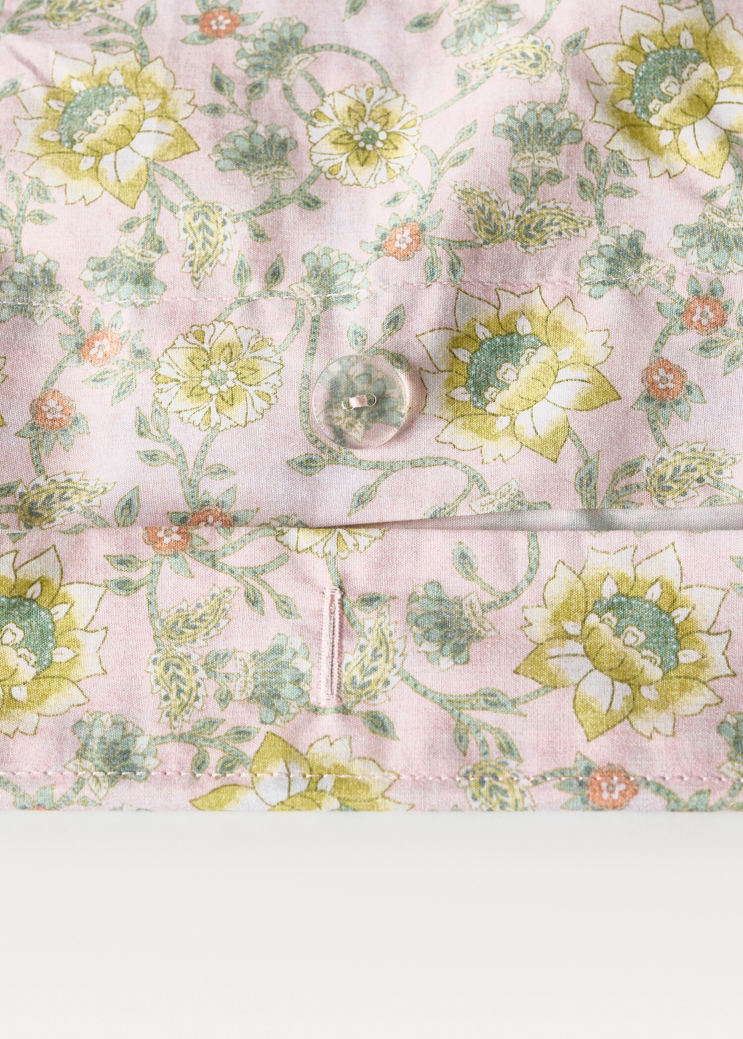 Dekbedovertrek van perkalkatoen met bloemetjesprint voor kinderbed 90 cm - Detail van het artikel 2