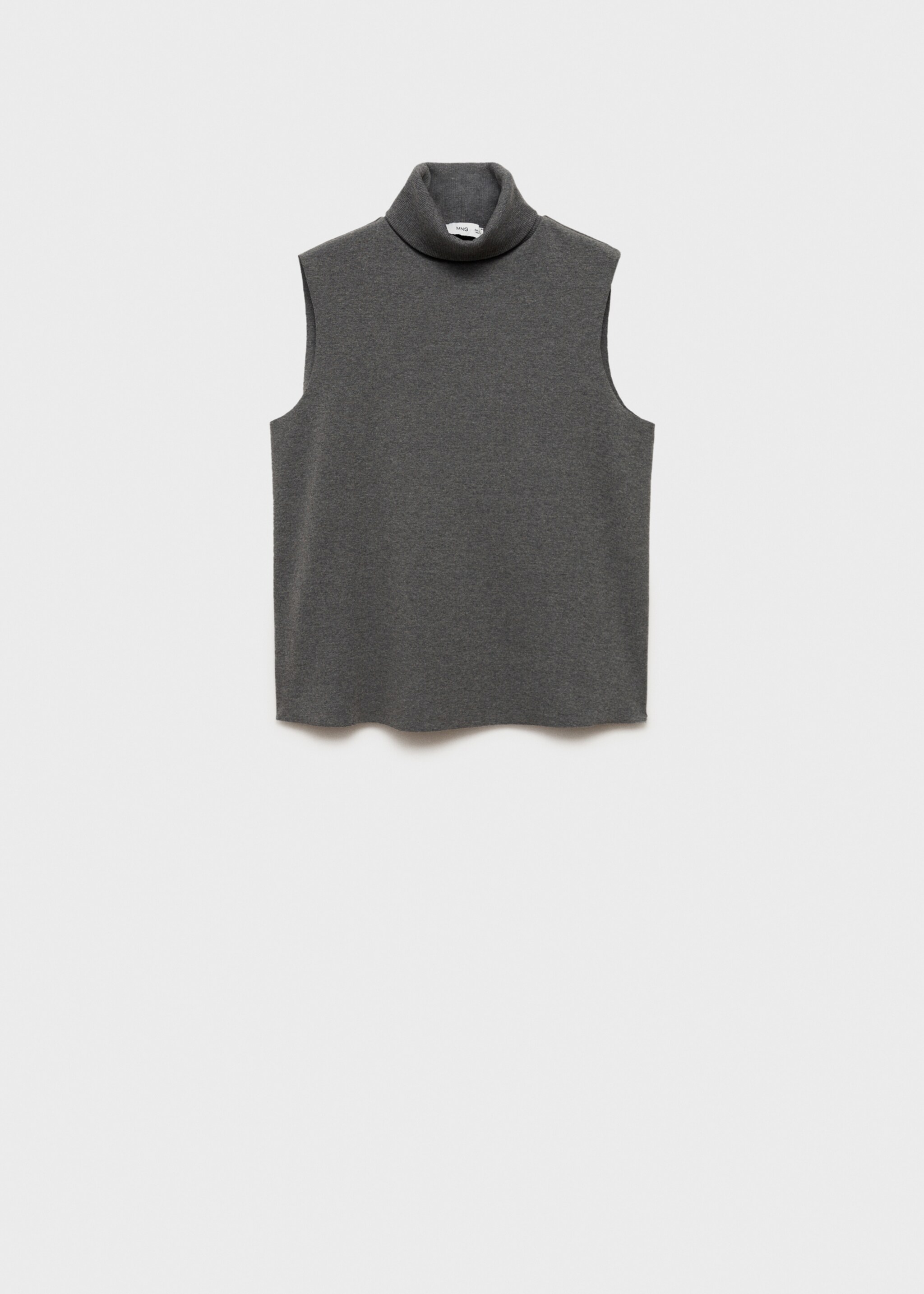 Ärmlös tröja polokrage - Artikel utan modell, Grå. Ref: 87064091-00.