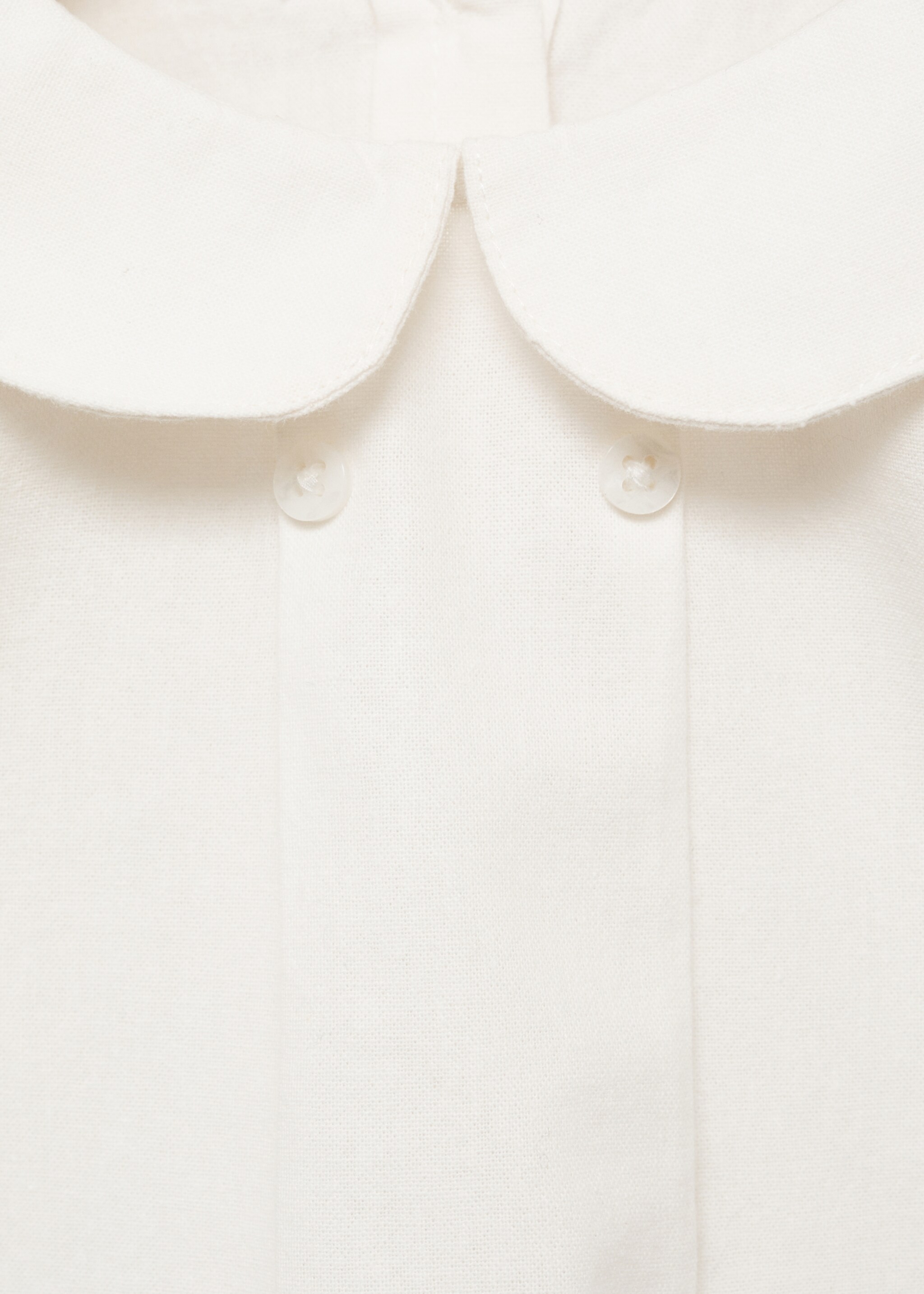 Bluse mit Babydoll-Kragen - Detail des Artikels 8, Cremeweiß. Ref: 87064400-00.