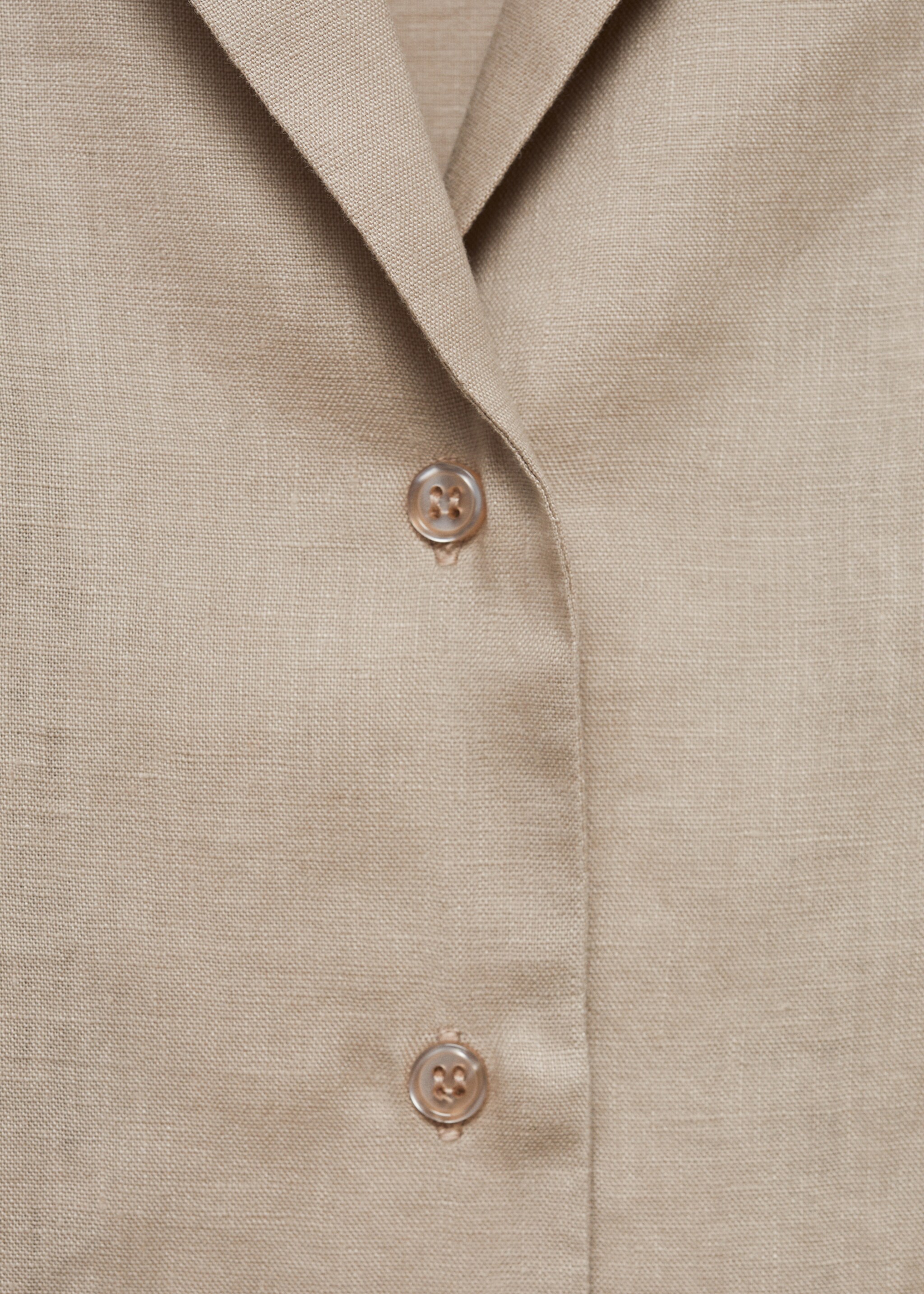 Linen-blend shirt - Details of the article 0, Sand. Ref: 87064403-00.